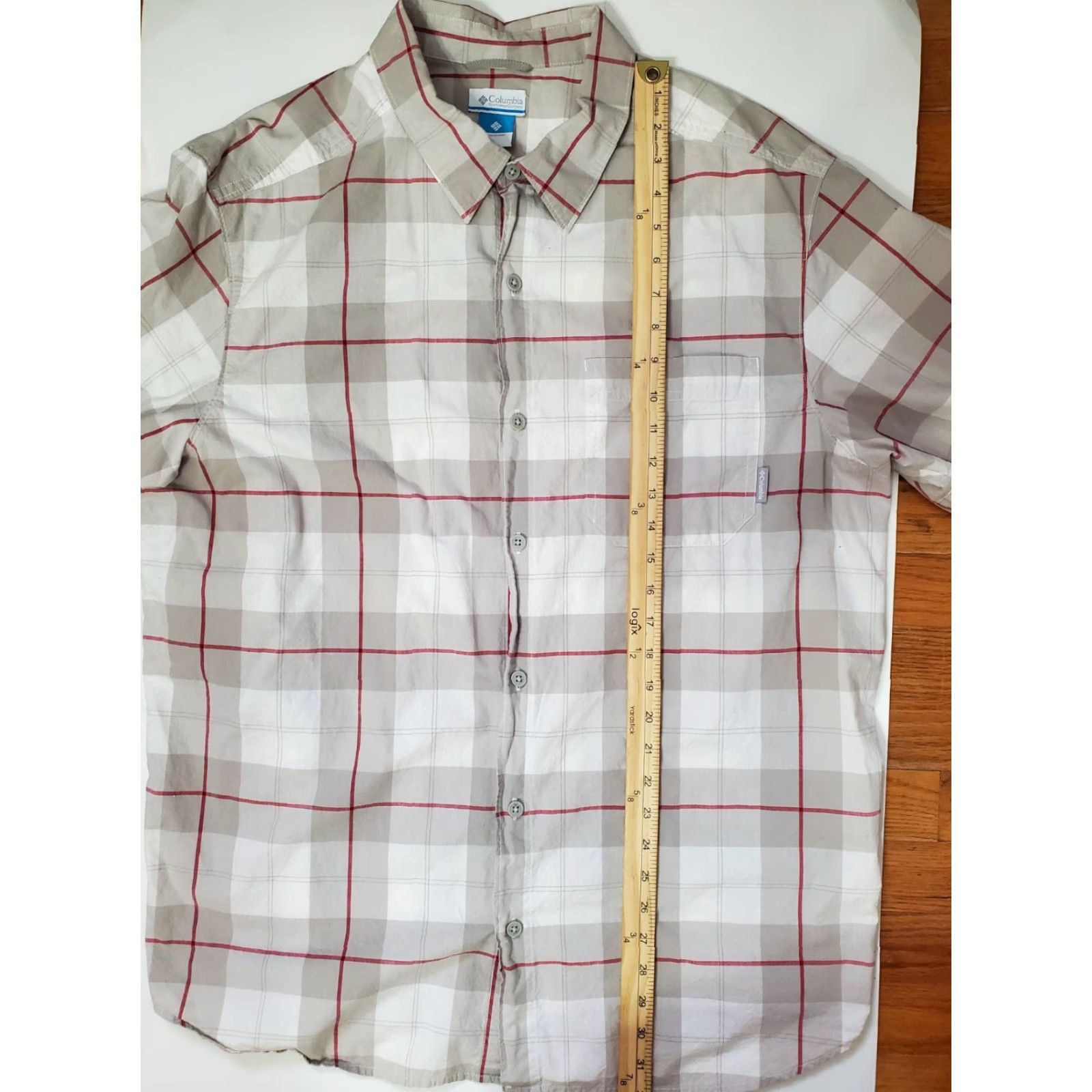 Vintage Columbia Shirt Men's XL Plaid Button-Up Short Sleeve Cotton Pocketed Regular Fit Green Outdoors 90s? Size US XL / EU 56 / 4 - 3 Thumbnail