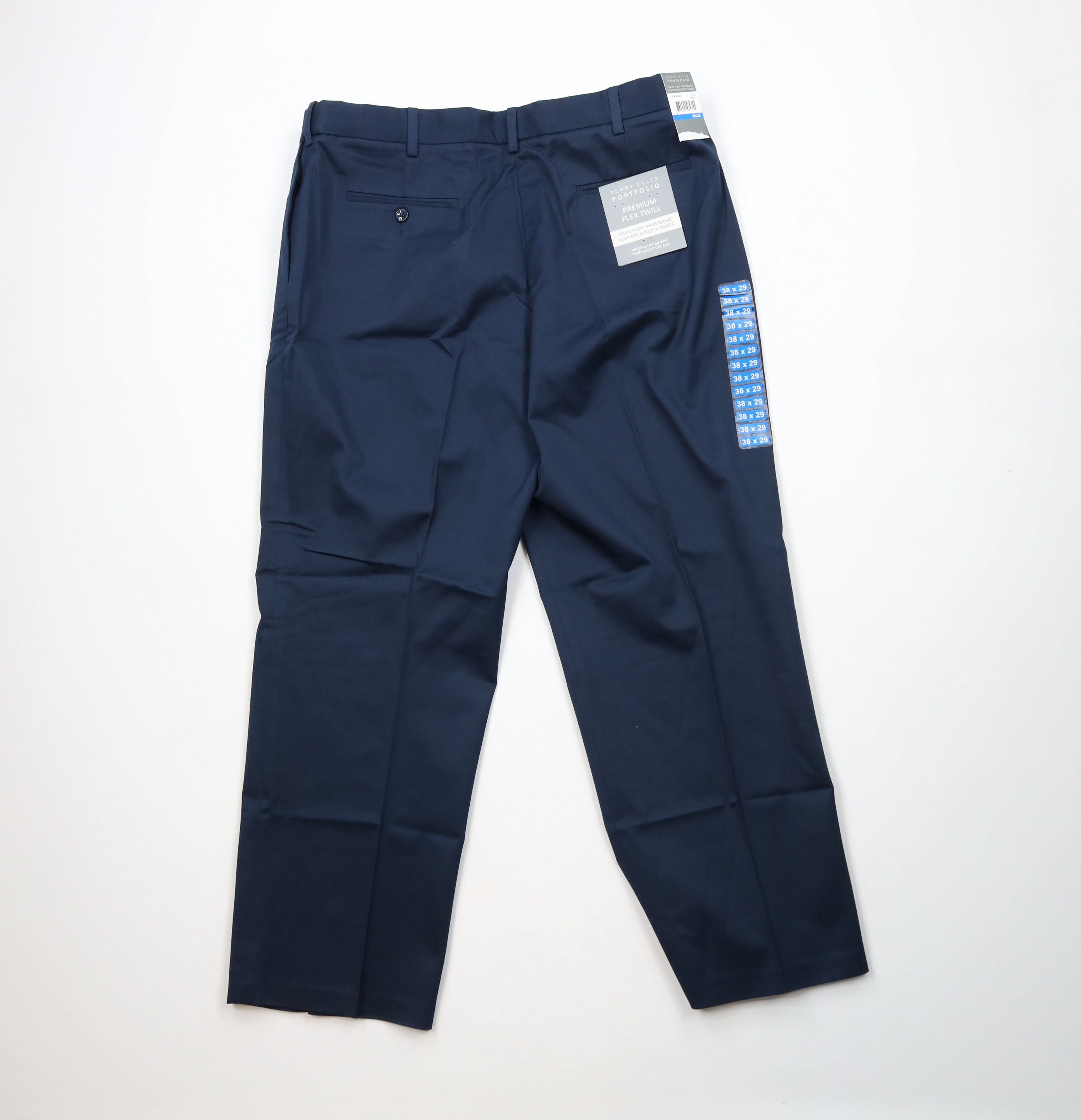 Perry Ellis × Vintage New Perry Ellis Fit Flex Stretch Chino Pants Trousers Blue Size US 38 / EU 54 - 7 Thumbnail