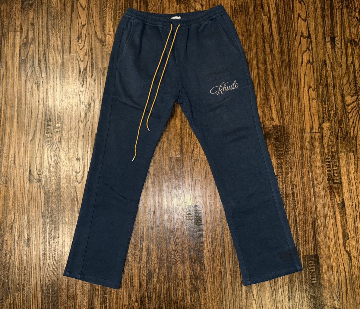 Rhude Rhude Crest Logo Embroided Teal Green/Blue Track Pants Sz M Size US 32 / EU 48 - 7 Thumbnail