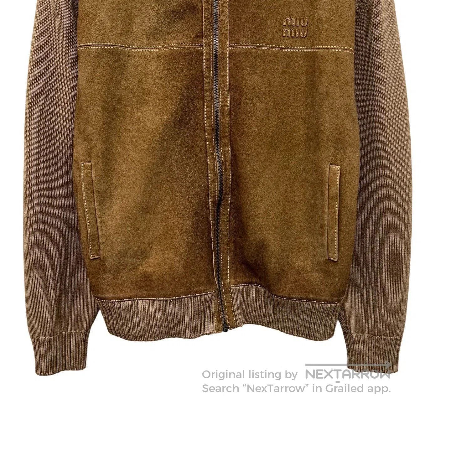 Miu Miu Miu Miu Wool Leather Zip Cardigan. Size S / US 4 / IT 40 - 3 Thumbnail