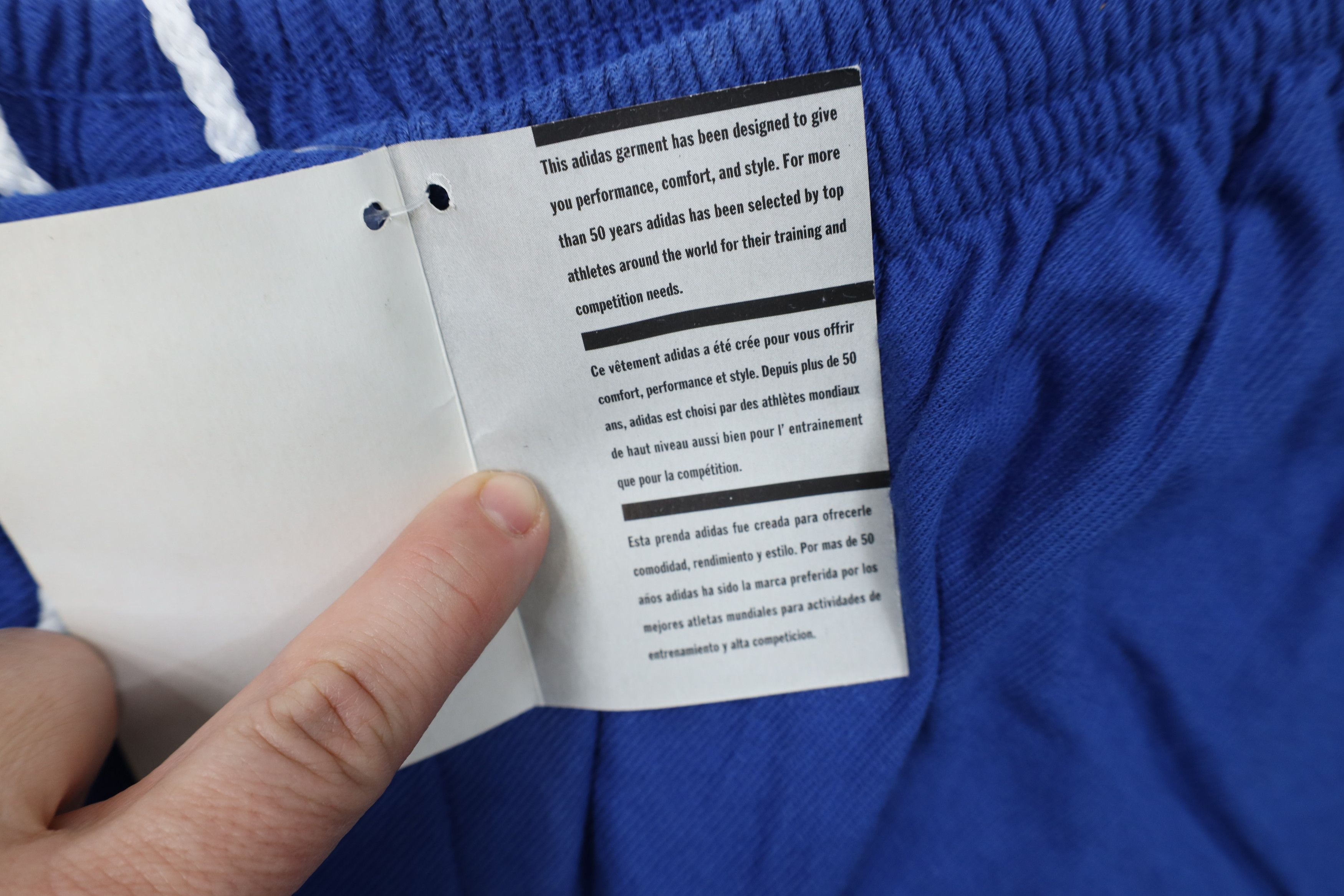 Vintage Deadstock Vintage 90s Adidas Above Shorts Royal Blue Cotton Size US 36 / EU 52 - 9 Thumbnail