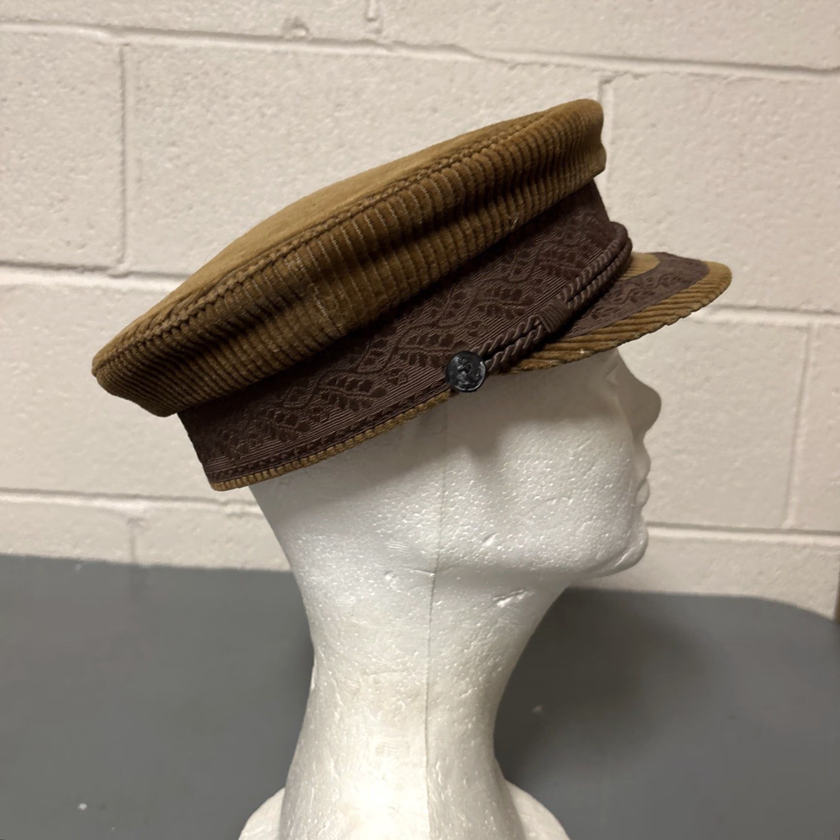 Prince Prince Henry Prinz Heinrich Hat Corduroy Nautical Captain Echte Mütze Brown Gray Corduroy Mariner's Cap Men L Size Size ONE SIZE - 5 Thumbnail