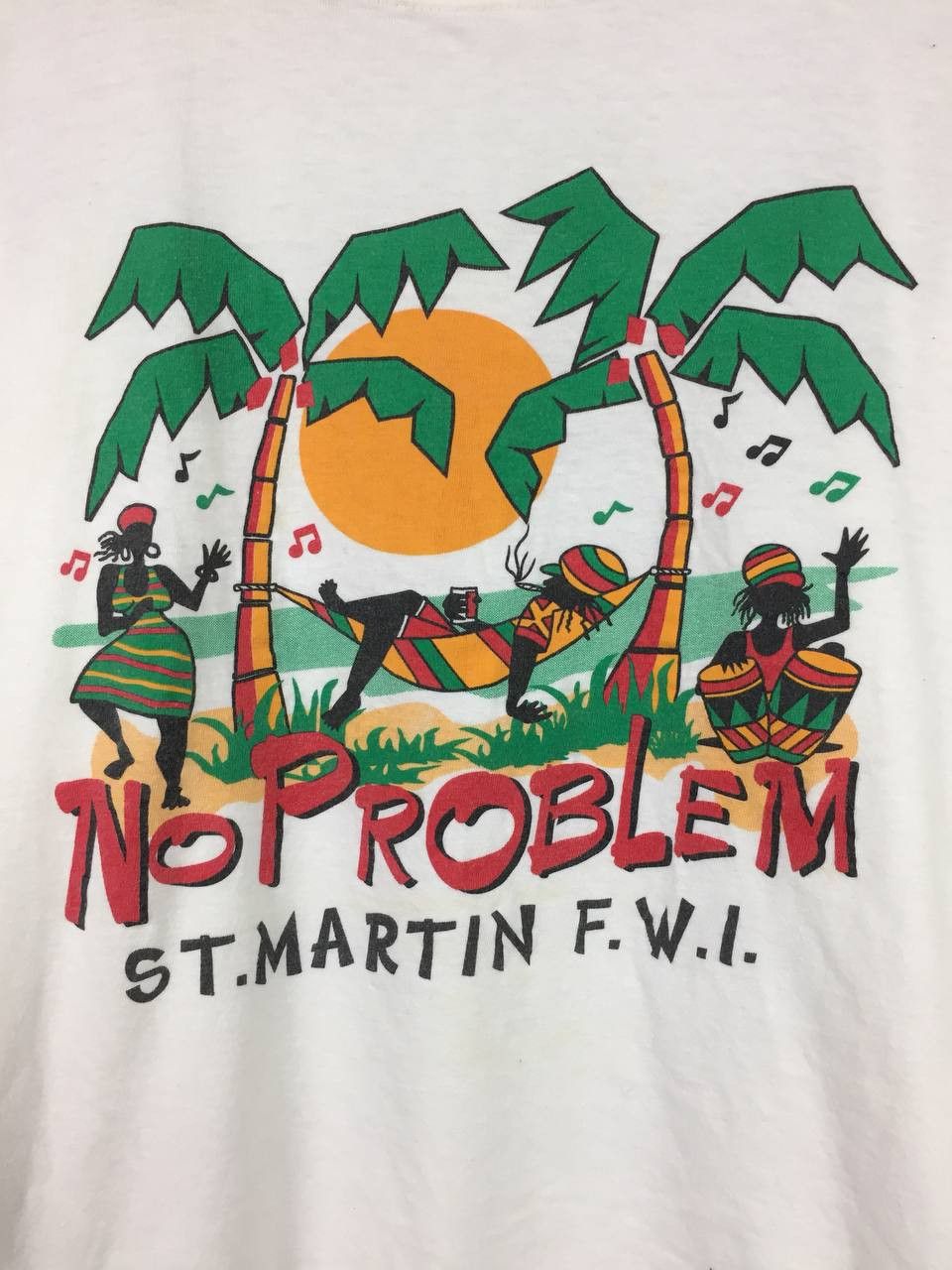 Bob Marley Vtg Carribean T's No Problem St. Martin Rasta Tee Size US XL / EU 56 / 4 - 3 Thumbnail