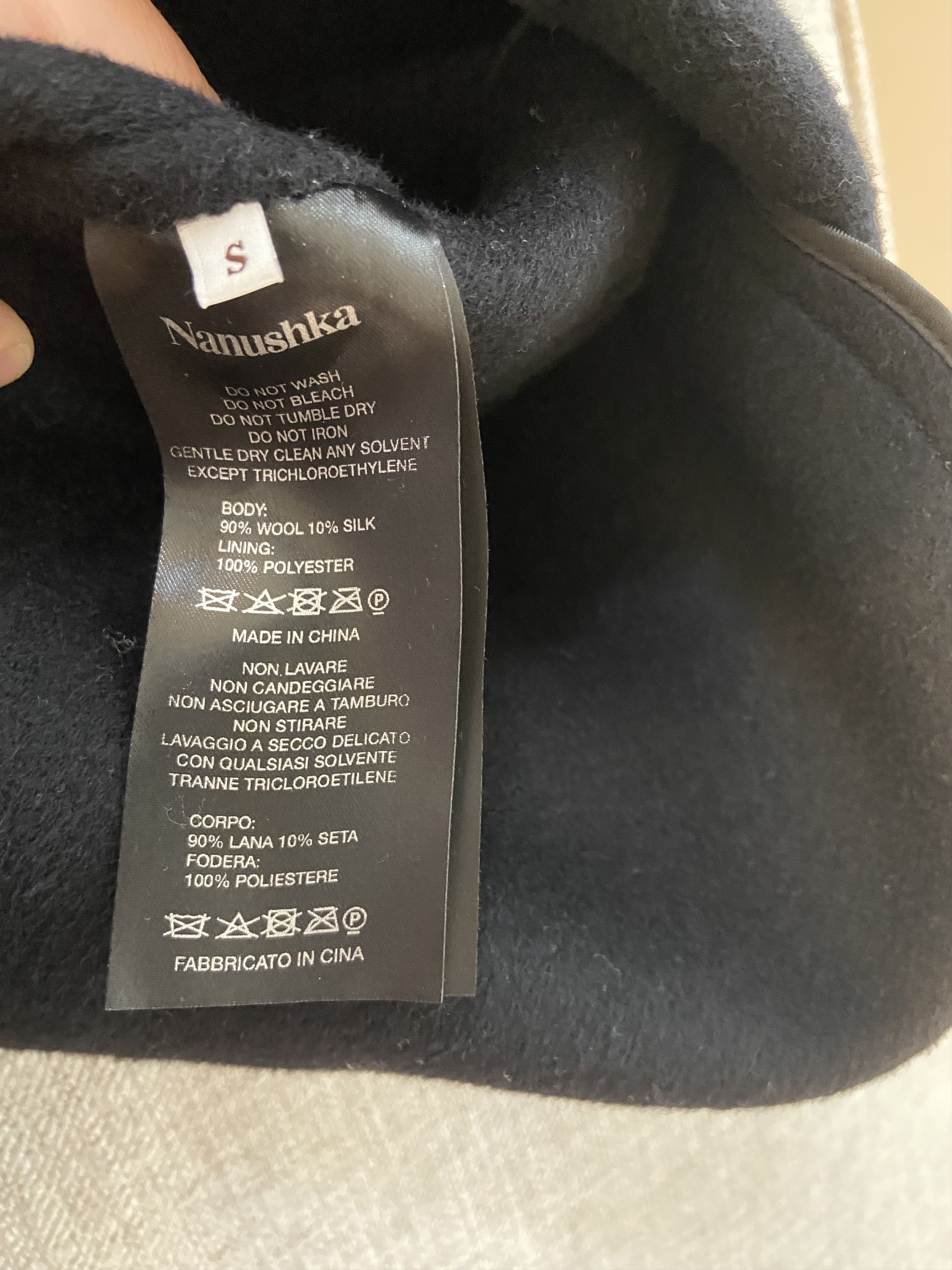Nanushka Nanushka RHYES Wool and silk-blend jacket Navy S Size US S / EU 44-46 / 1 - 4 Thumbnail