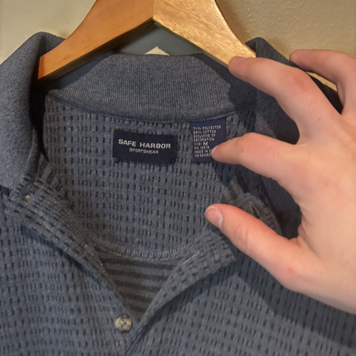 Vintage Vintage 1990s Safe Harbor Rugby Style Shirt Geometric Size US M / EU 48-50 / 2 - 2 Thumbnail