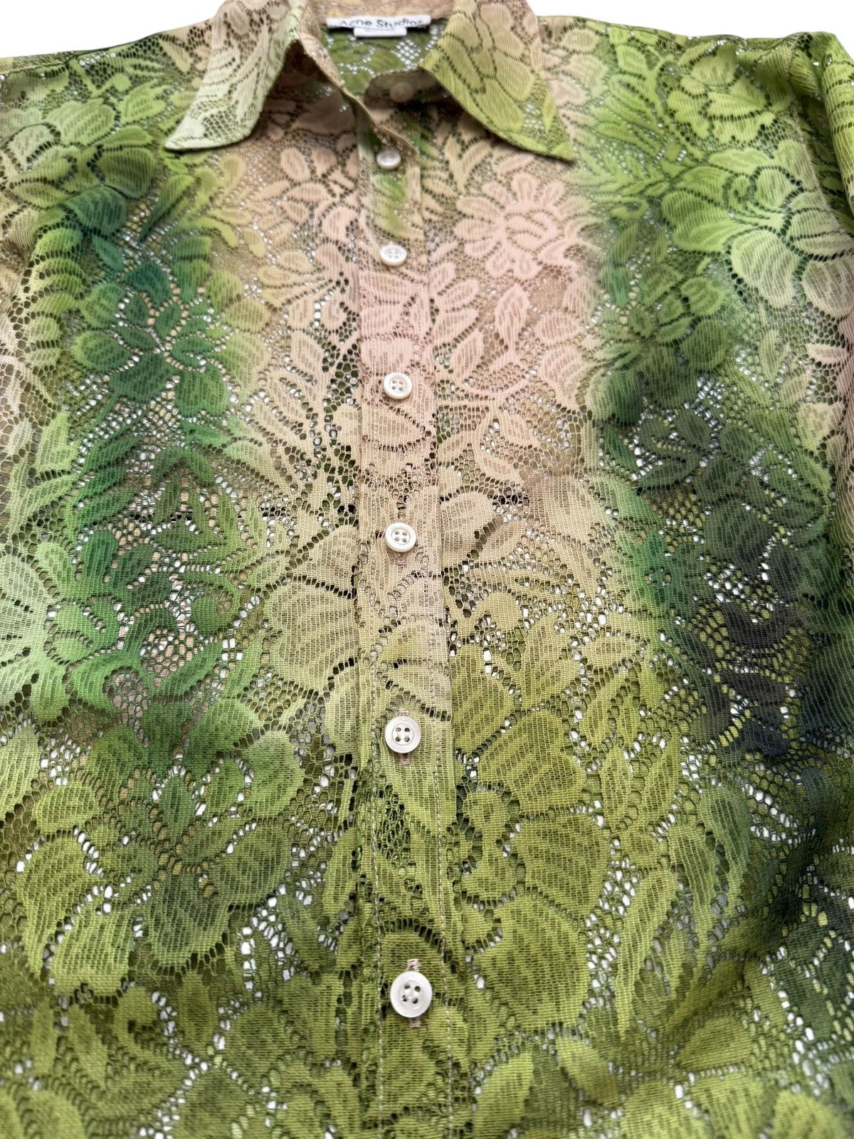 Acne Studios Mesh Foliage Button Shirt Size XS / US 0-2 / IT 36-38 - 6 Thumbnail