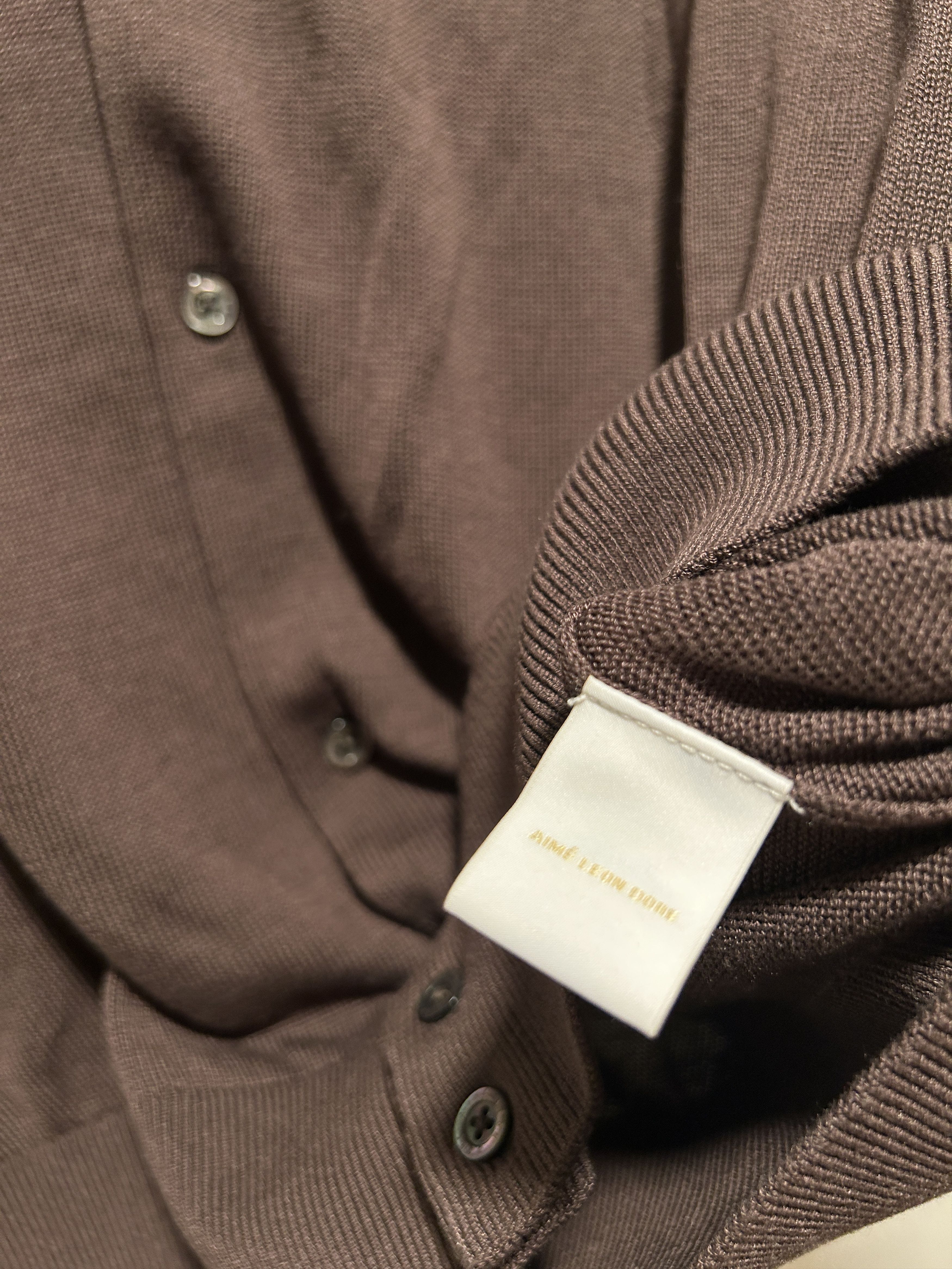 Aime Leon Dore Aime leon dore silk pointelle polo cardigan 'Hot Fudge' Size US M / EU 48-50 / 2 - 3 Thumbnail