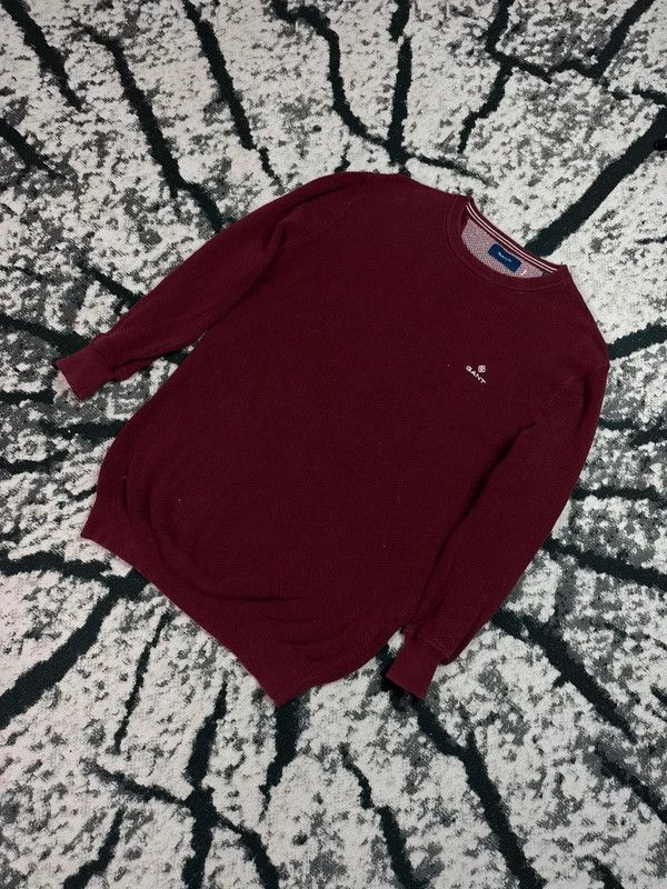 Gant Gant Burgundy Sweater with M Logo Size US M / EU 48-50 / 2 - 2 Thumbnail