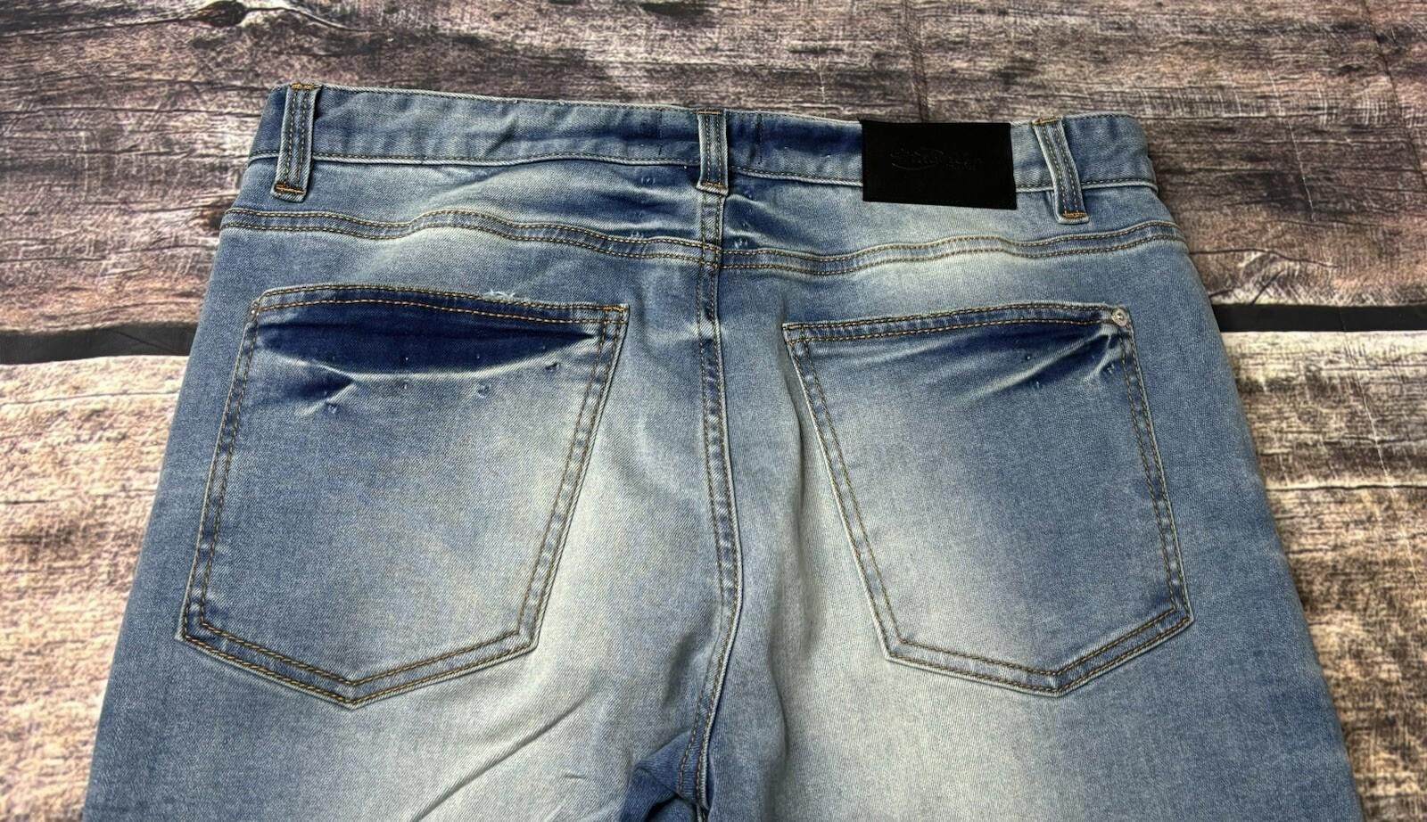 Andrew Mackenzie Mackeen Denim Jeans Men's 34x32 Distressed Flames Logo Size US 34 / EU 50 - 8 Thumbnail