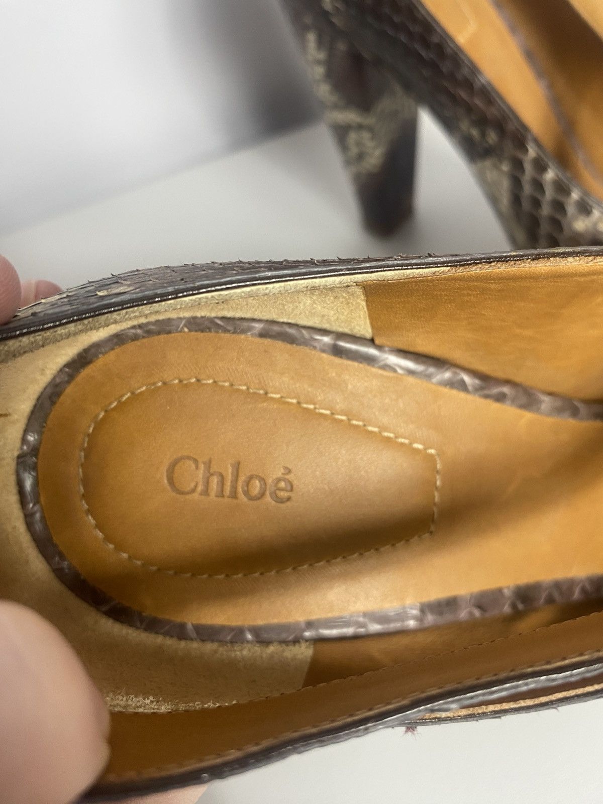 Chloe Chloe Python leather heels 38 woman Size US 8 / IT 38 - 5 Thumbnail