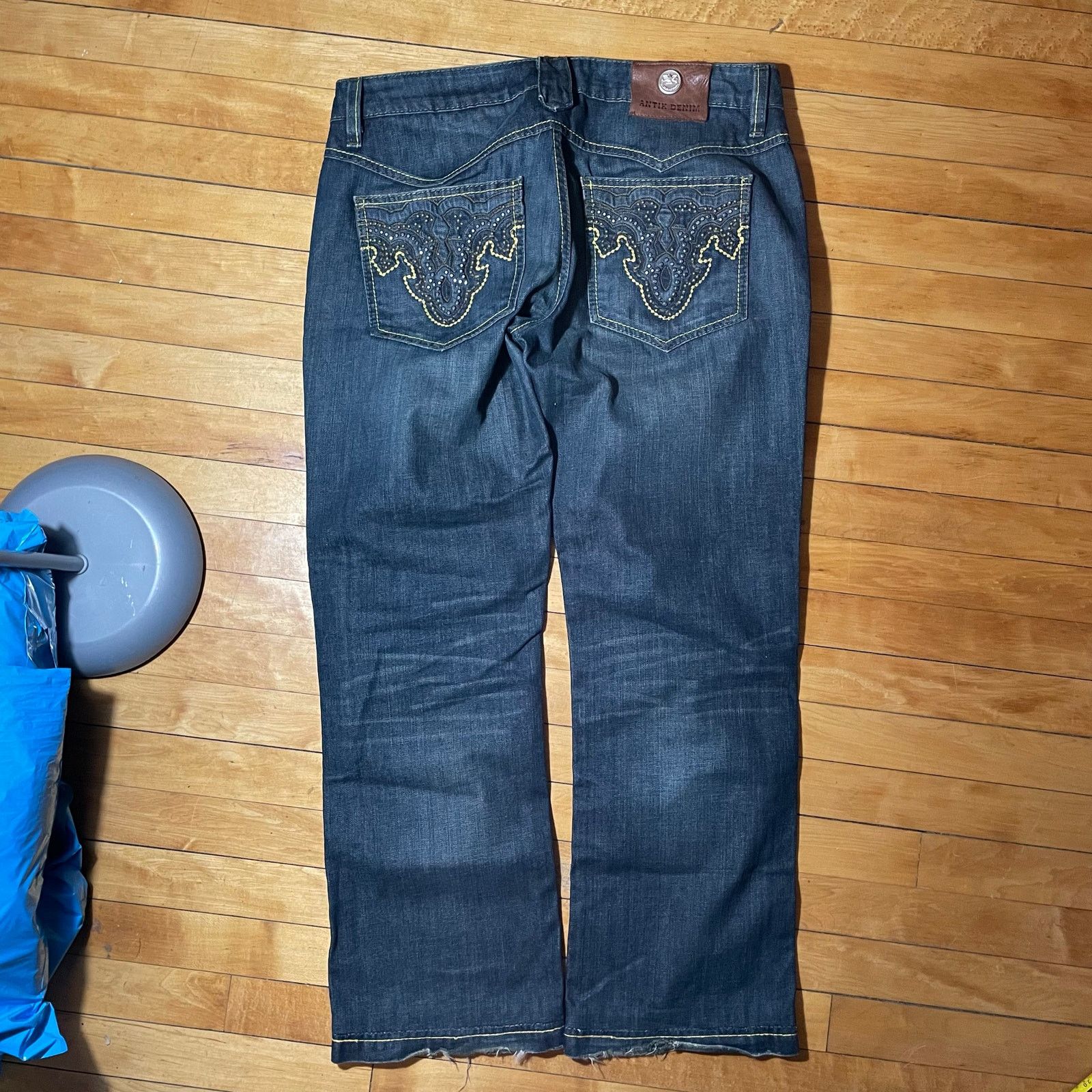 Antik Denim Baggy Antik Denim Blue Button Fly Denim Jeans Men's Sz 34x30 Size US 34 / EU 50 - 2 Thumbnail