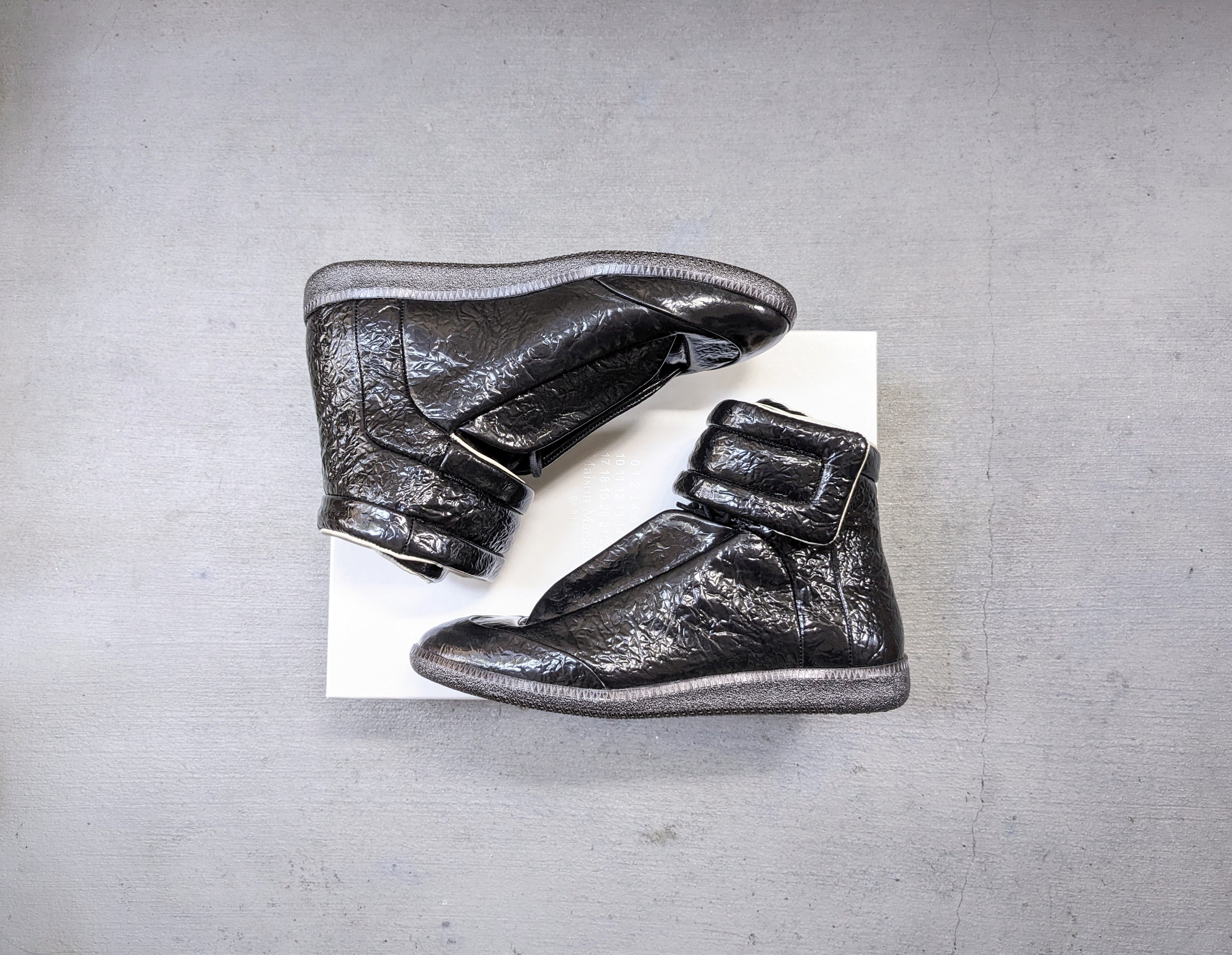 image of Maison Margiela Future 9 42 Black Leather High Tops Shoes, Men's