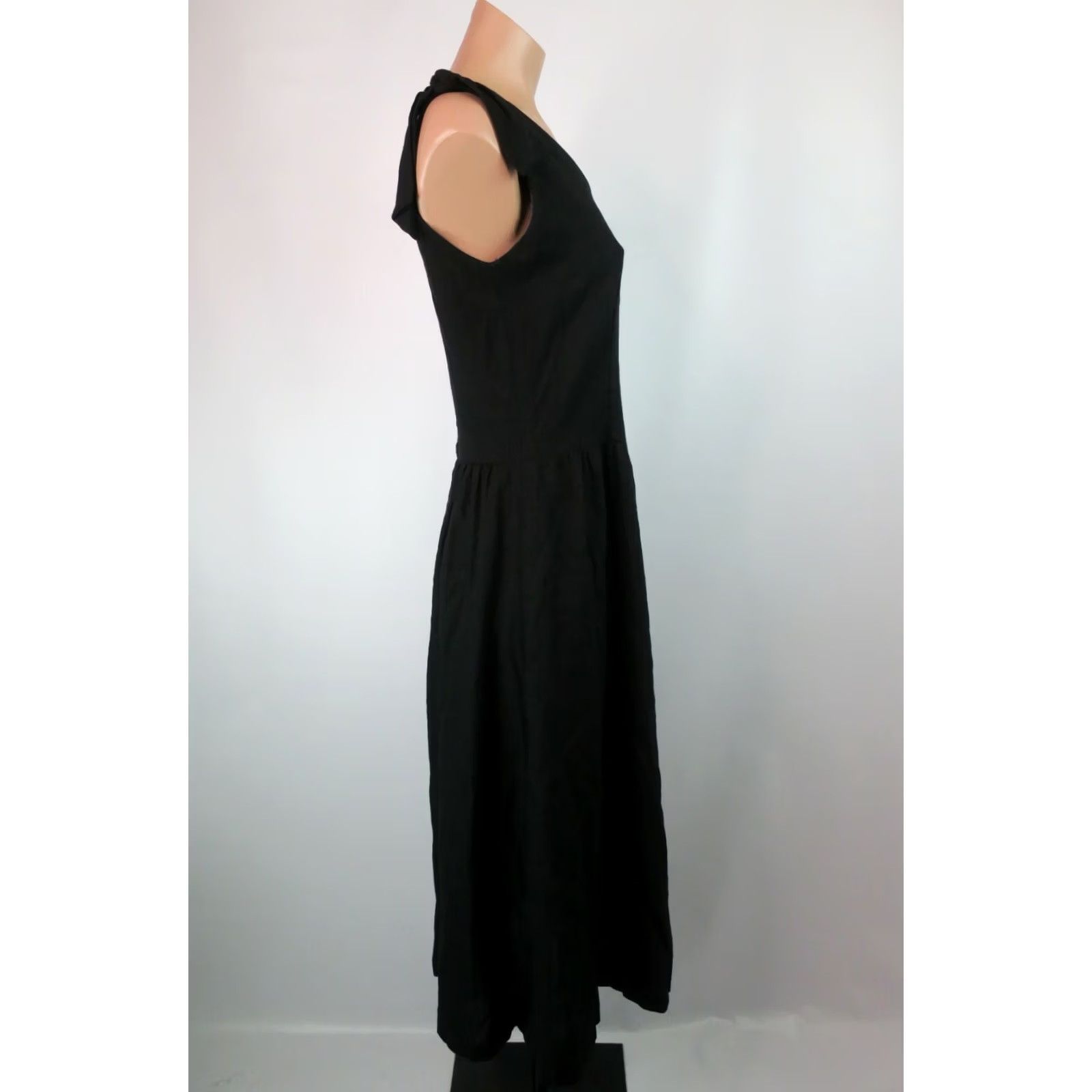 Vintage Vintage Lanz Originals Dress Sz 6 Black Fit flare LBD Bow Strap 1950s Size M / US 6-8 / IT 42-44 - 5 Thumbnail