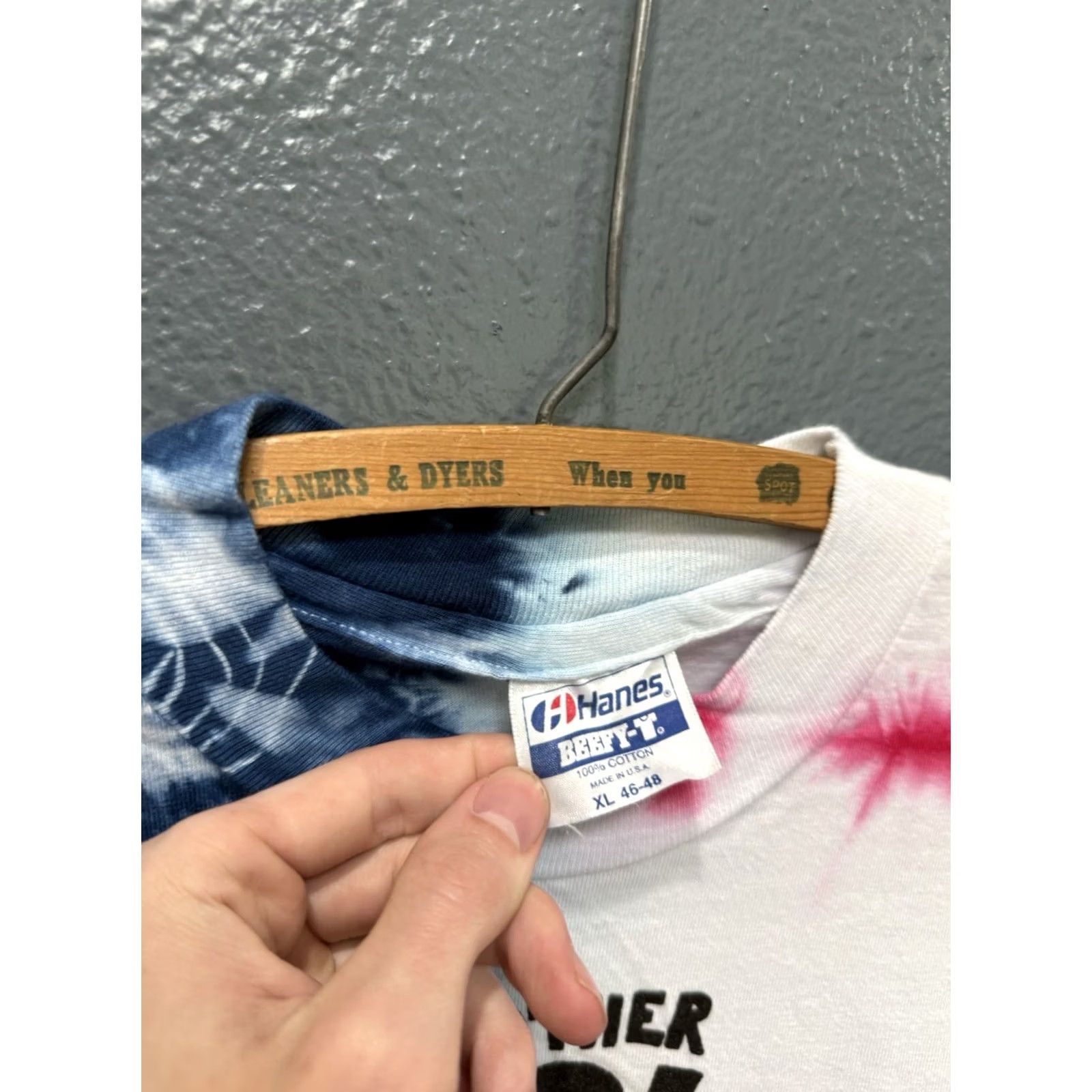 Hanes VINTAGE Patriots For Peace Tie Dye Tee Shirt XL Hanes Shirt Men Blue 90s Adults Womens Mens Size US XL / EU 56 / 4 - 2 Thumbnail