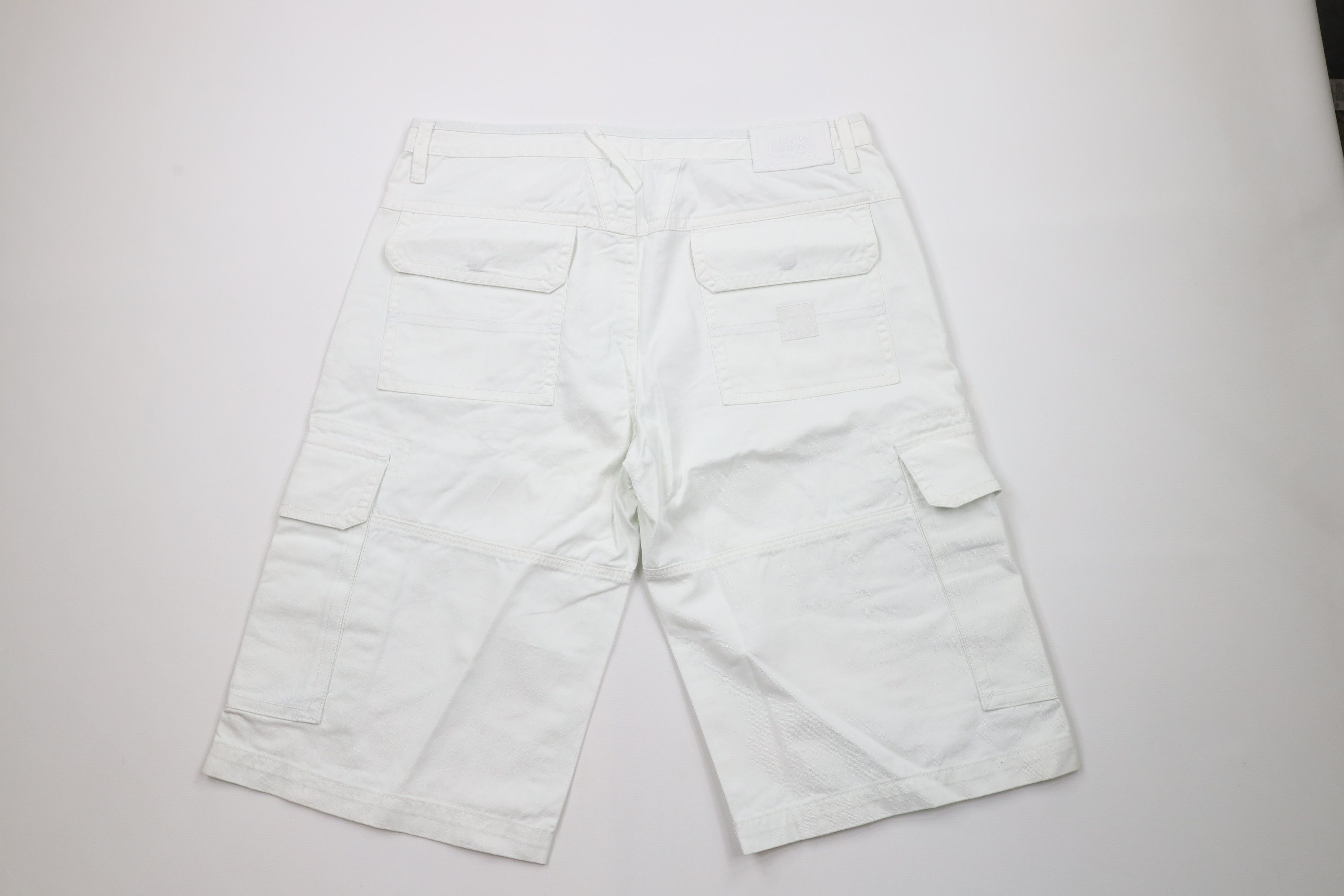 Marithe + Francois Girbaud × Vintage Vintage 90s Marithe Francois Girbaud Bike Cargo Shorts White Size US 38 / EU 54 - 9 Thumbnail