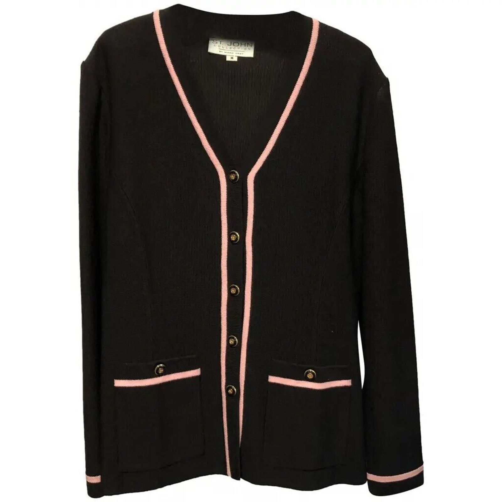 St. John St. John Collection Knit Blazer Sweater Women Black Vintage Size M / US 6-8 / IT 42-44 - 1 Thumbnail