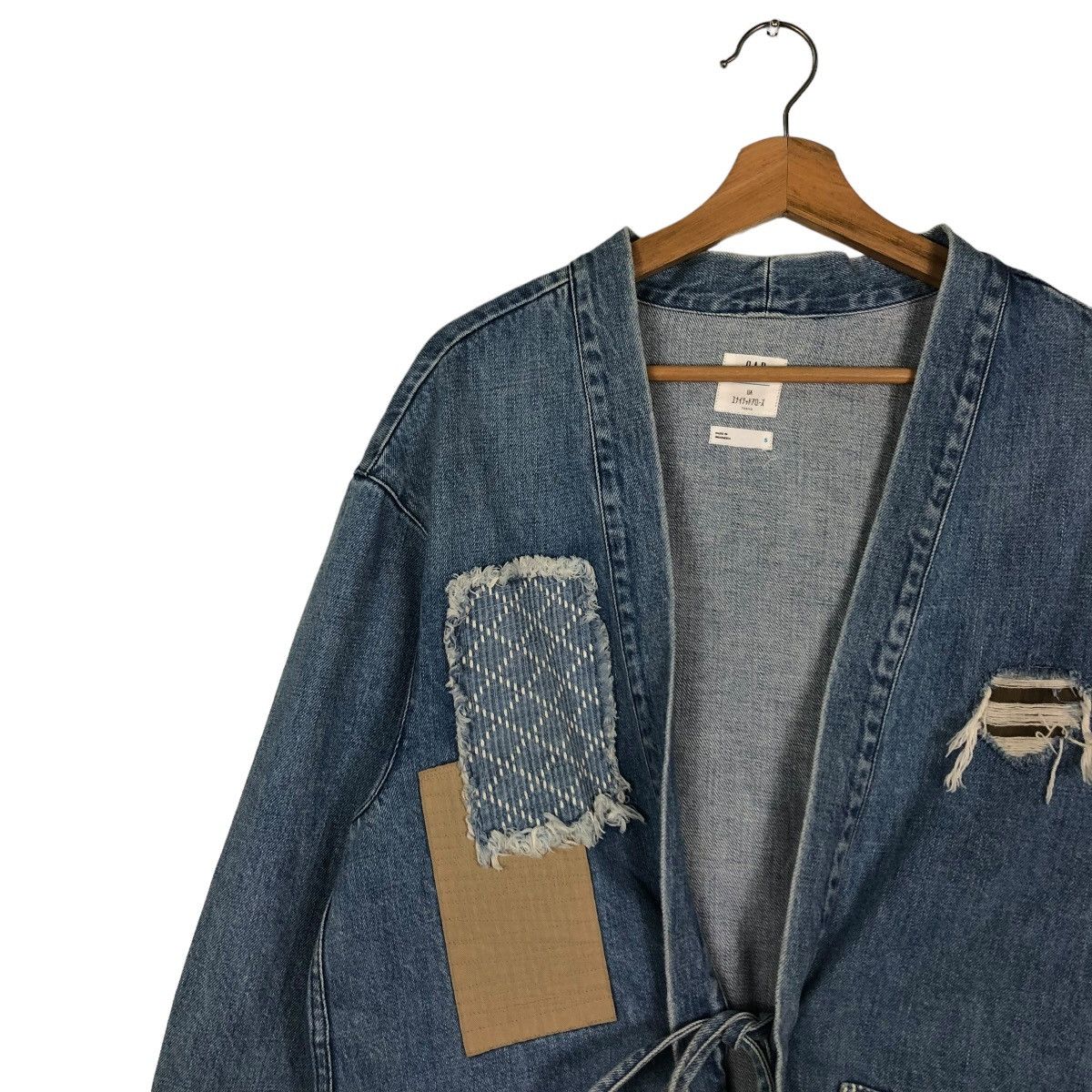 Japanese Brand 🔥VINTAGE KIMONO DENIM JAPAN TRADITIONAL PATCH WORK DESIGN Size US S / EU 44-46 / 1 - 7 Thumbnail