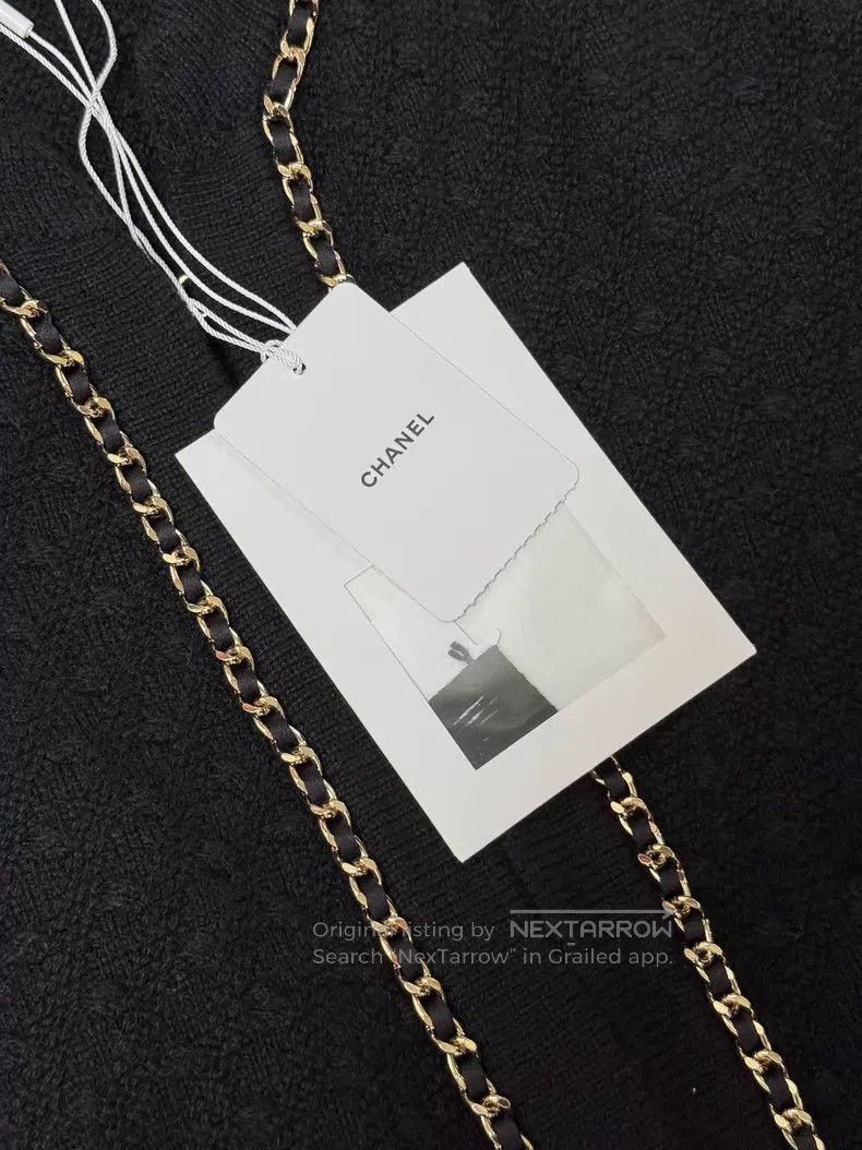 Chanel Chanel Leather-wear chain rolled edge two-pocket knitted j Size XS / US 0-2 / IT 36-38 - 4 Thumbnail