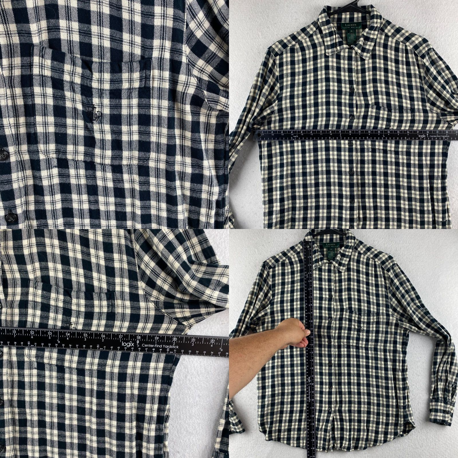Ralph Lauren Lauren Ralph Lauren Button-Up Shirt 10 Multicolor Plaid Long Sleeve RL Womens Size L / US 10 / IT 46 - 8 Thumbnail