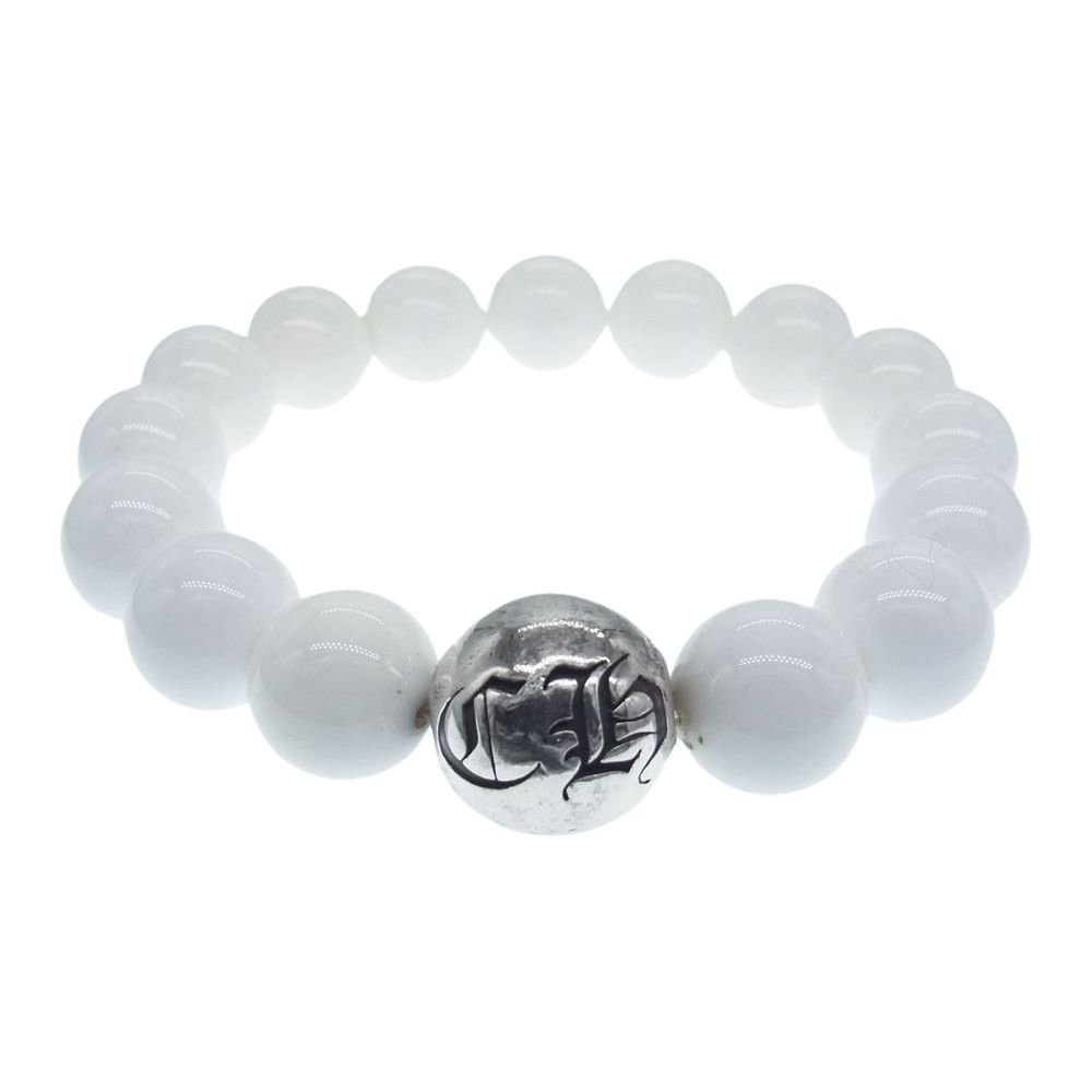 image of Chrome Hearts Ch Bead Bracelet in White, Men's