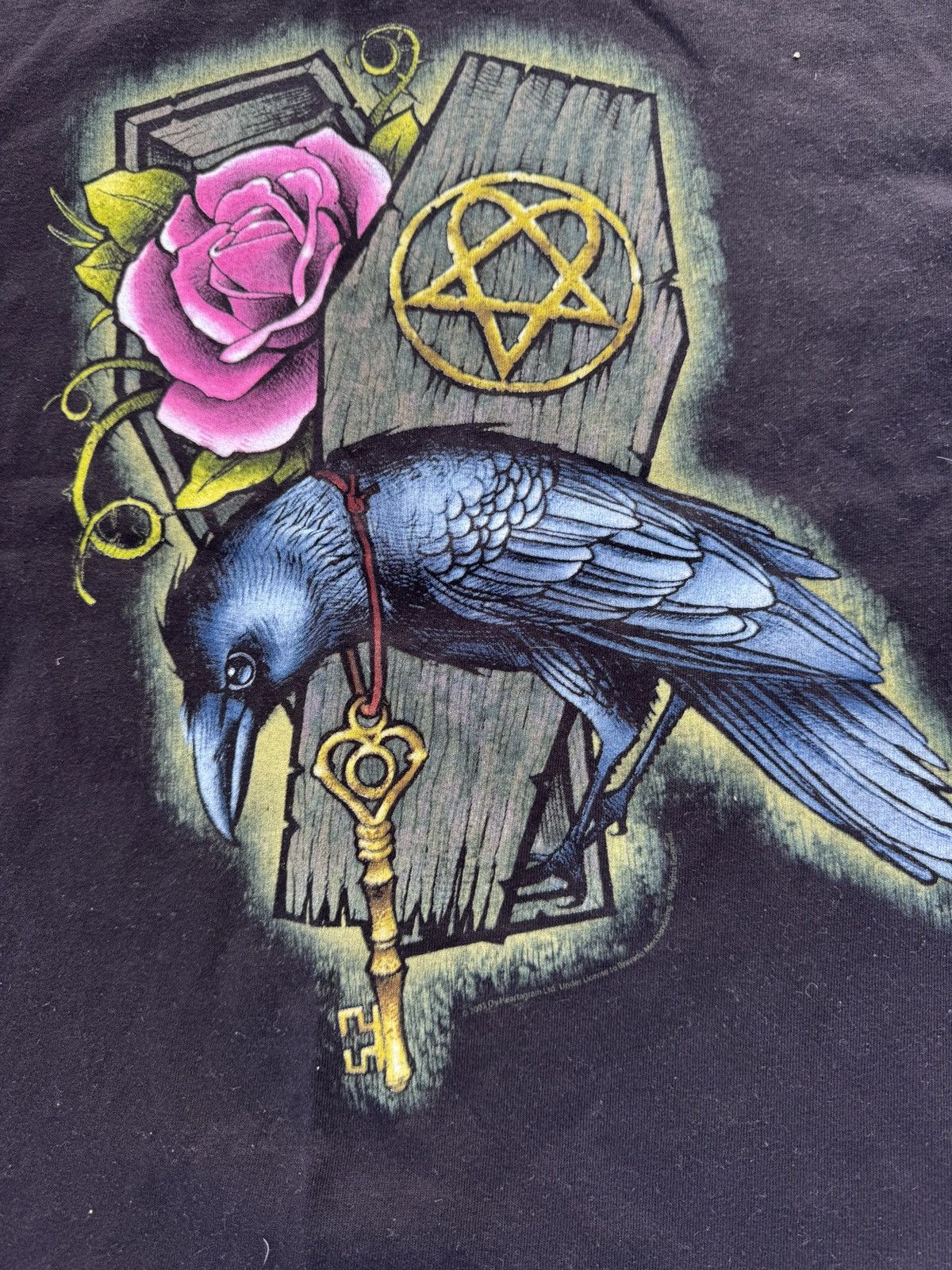 Band Tees Vintage Him 2007 Crow Tee Shirt Size US L / EU 52-54 / 3 - 3 Thumbnail