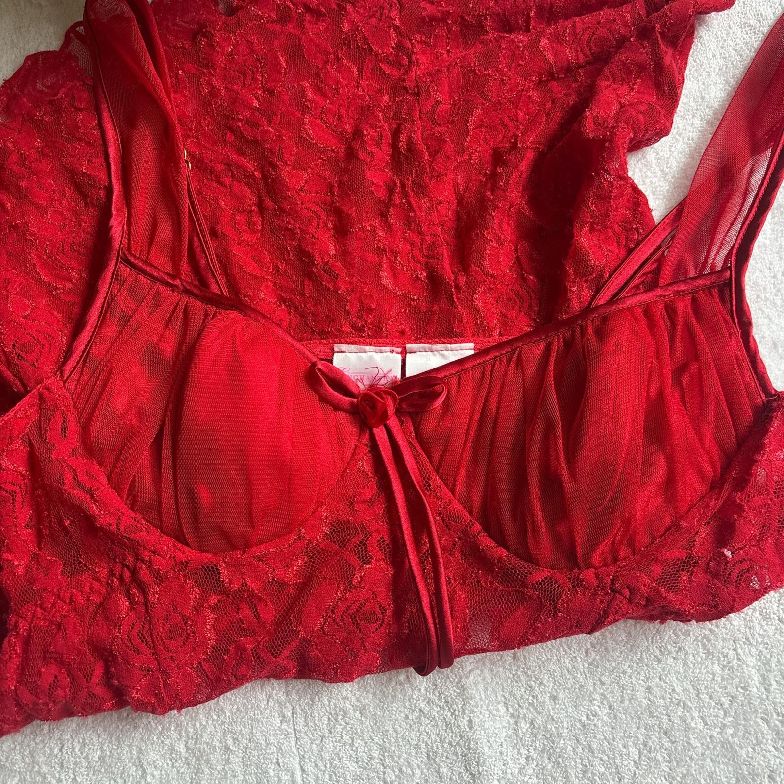 Other vintage red lace lingerie slip top Size L / US 10 / IT 46 - 1 Thumbnail