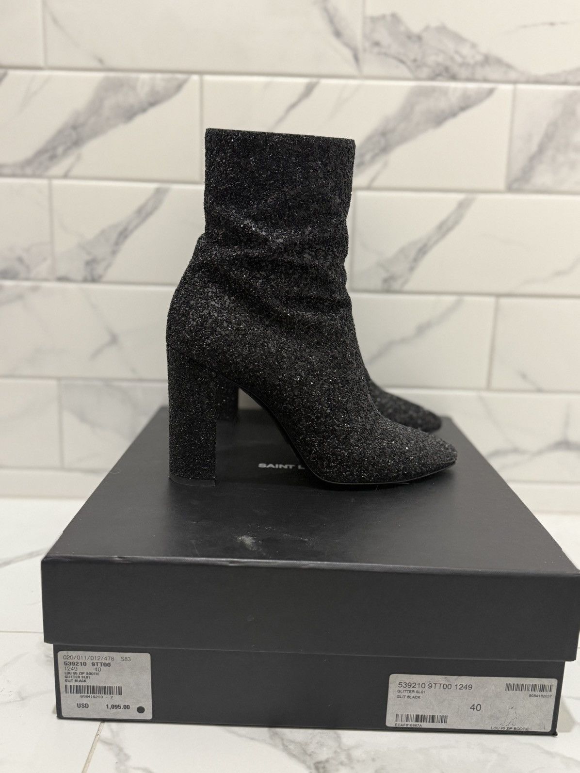 Saint Laurent Paris Saint Laurent Lou Glitter Ankle Boot Size US 9 / IT 39 - 4 Thumbnail