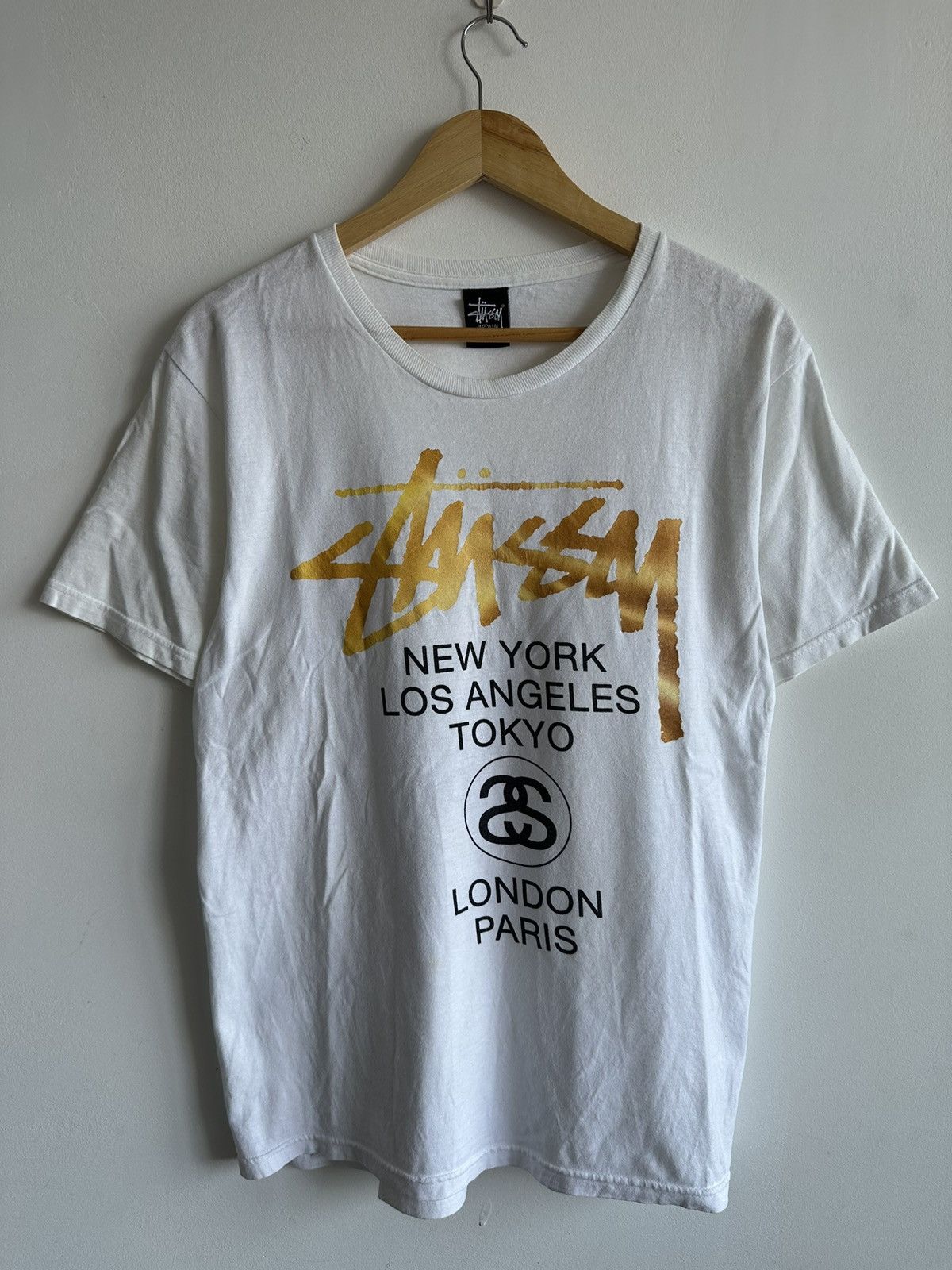 Stussy × Vintage Vintage Stussy World Tour 2 Side Print Streetwear Size US M / EU 48-50 / 2 - 1 Thumbnail