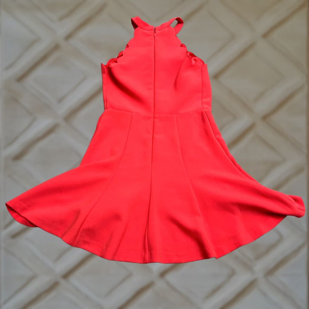 Bebe Bebe Halter Scalloped A-Line Mini Dress Pink Party Womens 6 Zip Size M / US 6-8 / IT 42-44 - 1 Thumbnail