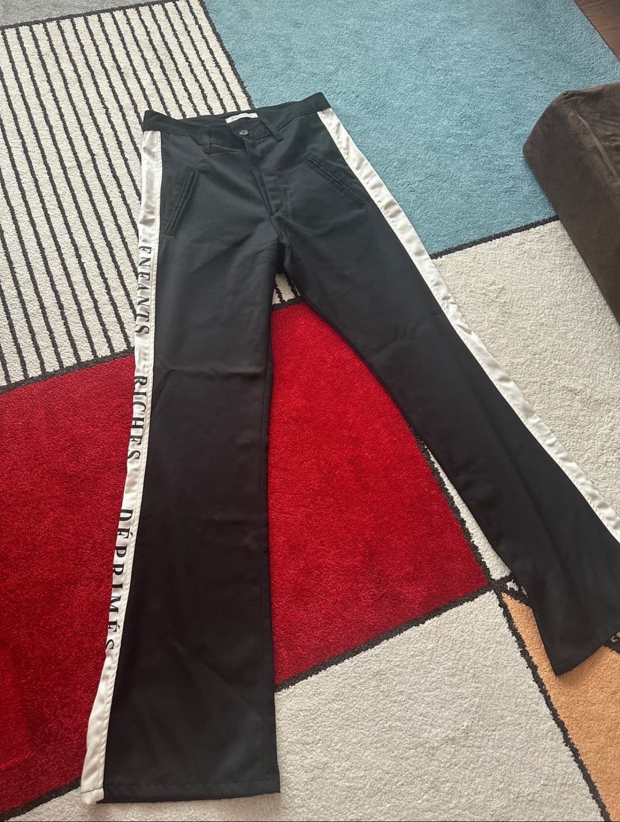 Enfants Riches Deprimes SS2018 Flared Side Stripe Logo Pants Size US 30 / EU 46 - 1 Thumbnail