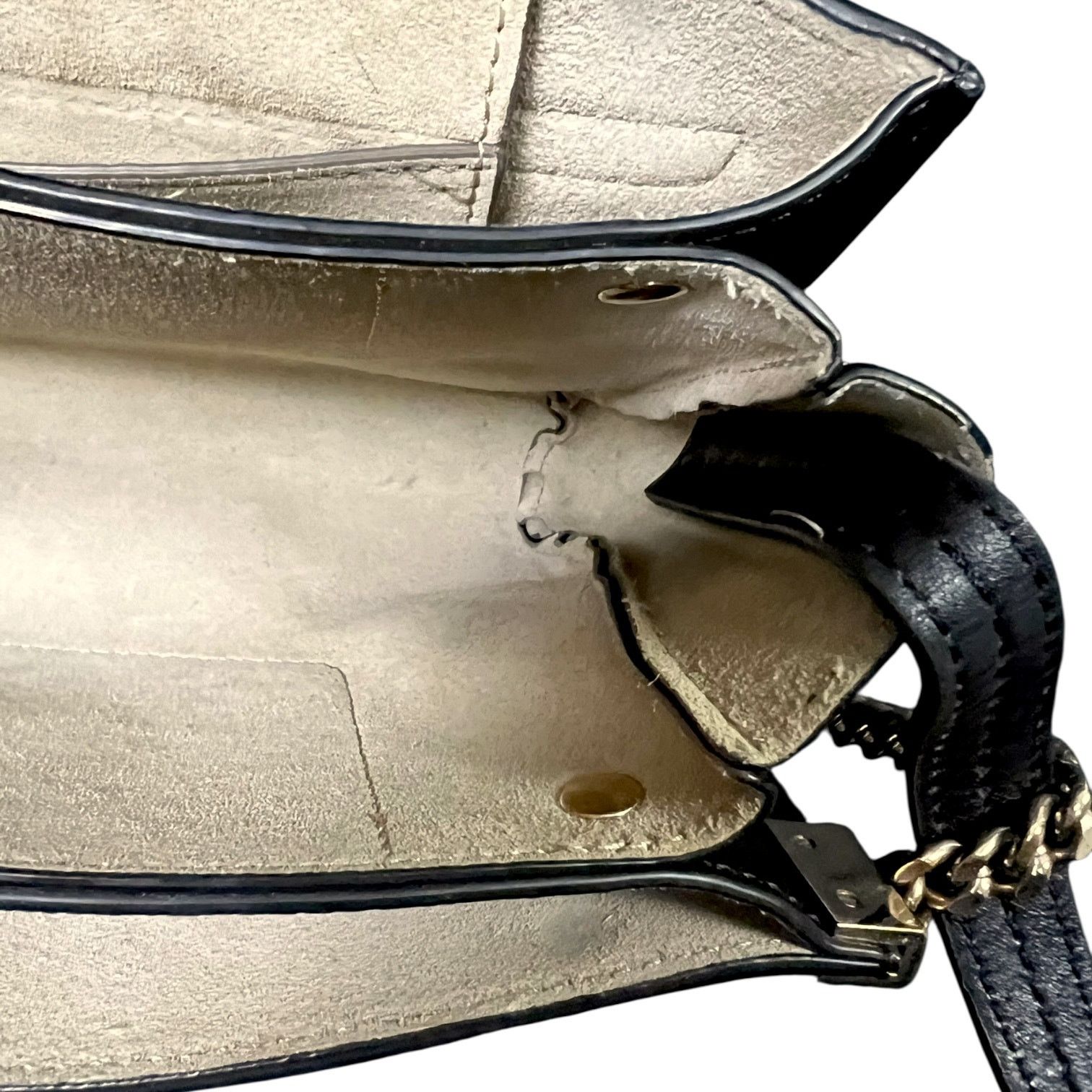 Chloe Chloe Faye Black & Gold Handbag w/ Strap - $1,350 Retail Size ONE SIZE - 8 Thumbnail
