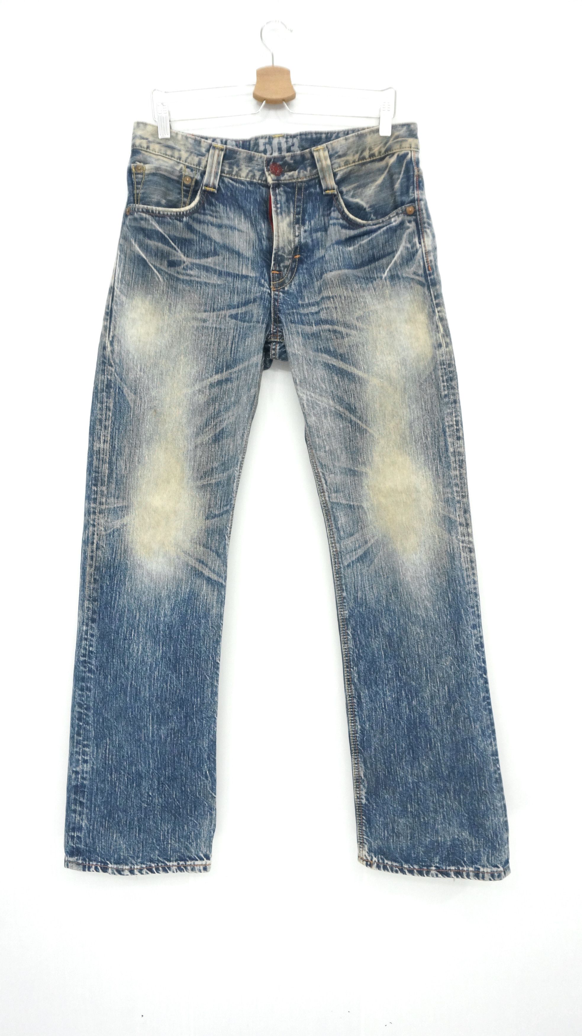 Japanese Brand 🔥EDWIN 503 Japan Rusty Vintage Thrashed Worn out Size US 29 - 2 Thumbnail