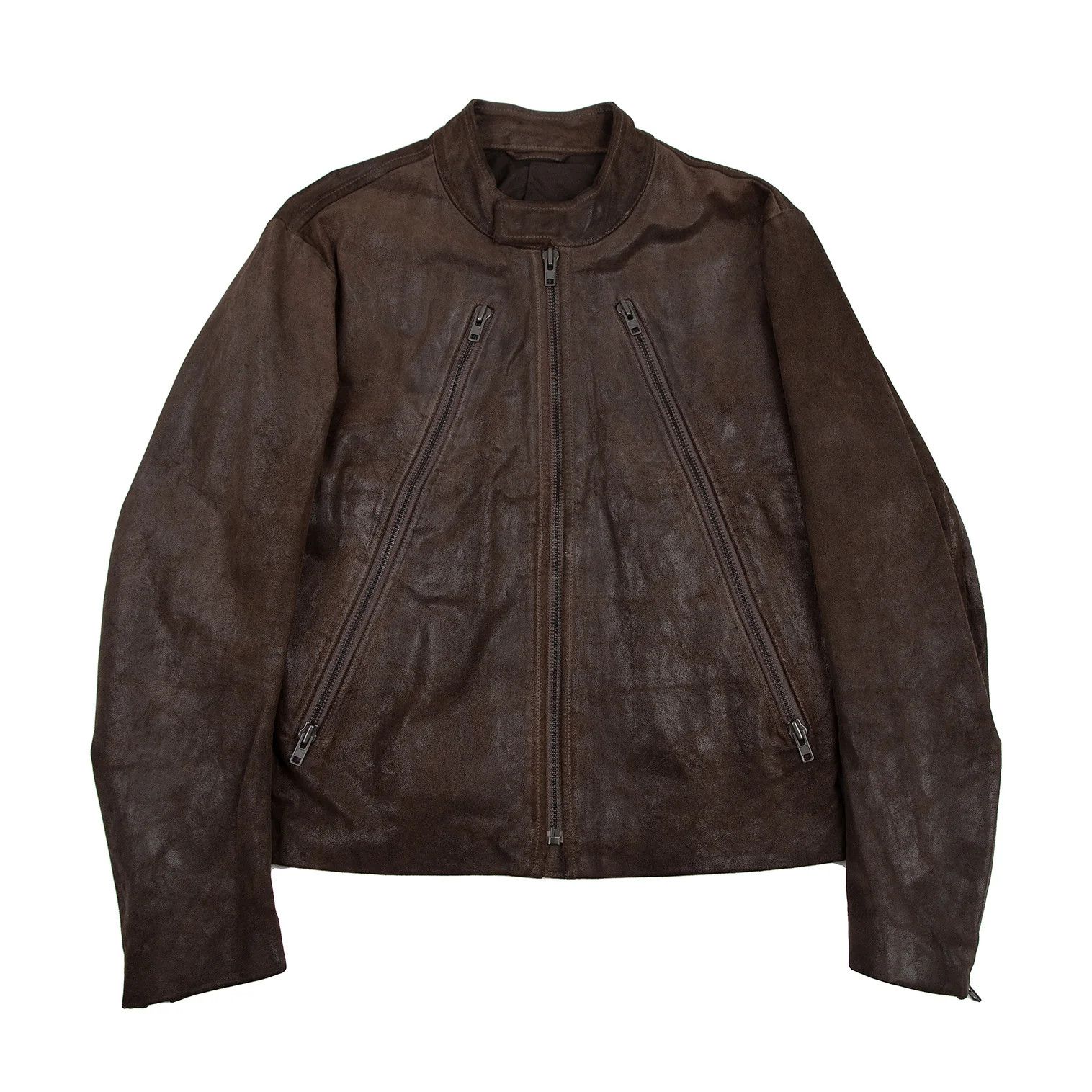 Maison Margiela Brown Waxed Suede Leather Riders Jacket Size 52 Size US L / EU 52-54 / 3 - 1 Thumbnail