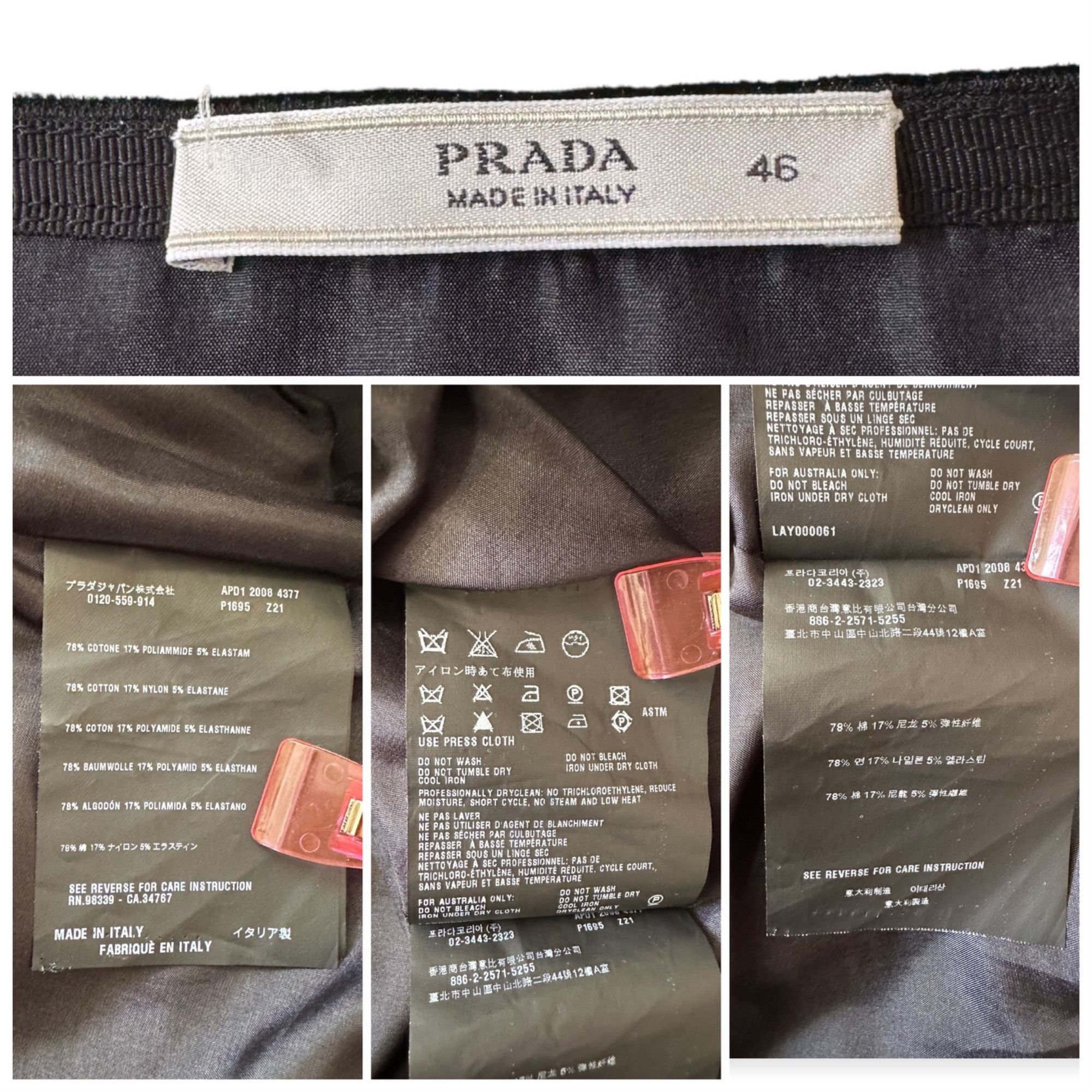 Prada Prada A line Black Cotton Skirt, Size 46 Italy/L, Never worn Size 32" / US 10 / IT 46 - 3 Thumbnail