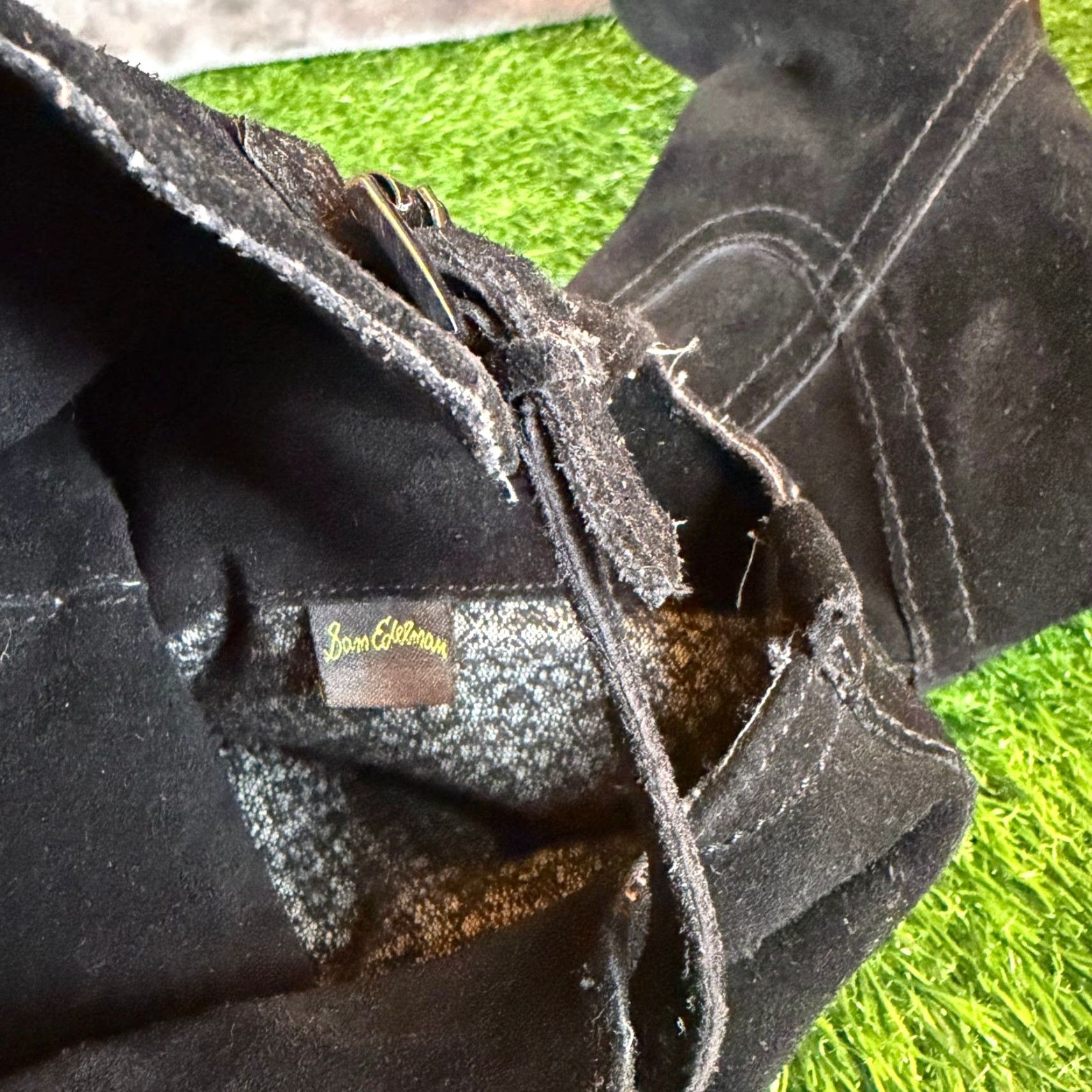 Sam Edelman Sam Edelman Black Suede Knee High Boots Block Heel Side Zip Buckle Womens 9.5 M Size US 10 / IT 40 - 3 Thumbnail