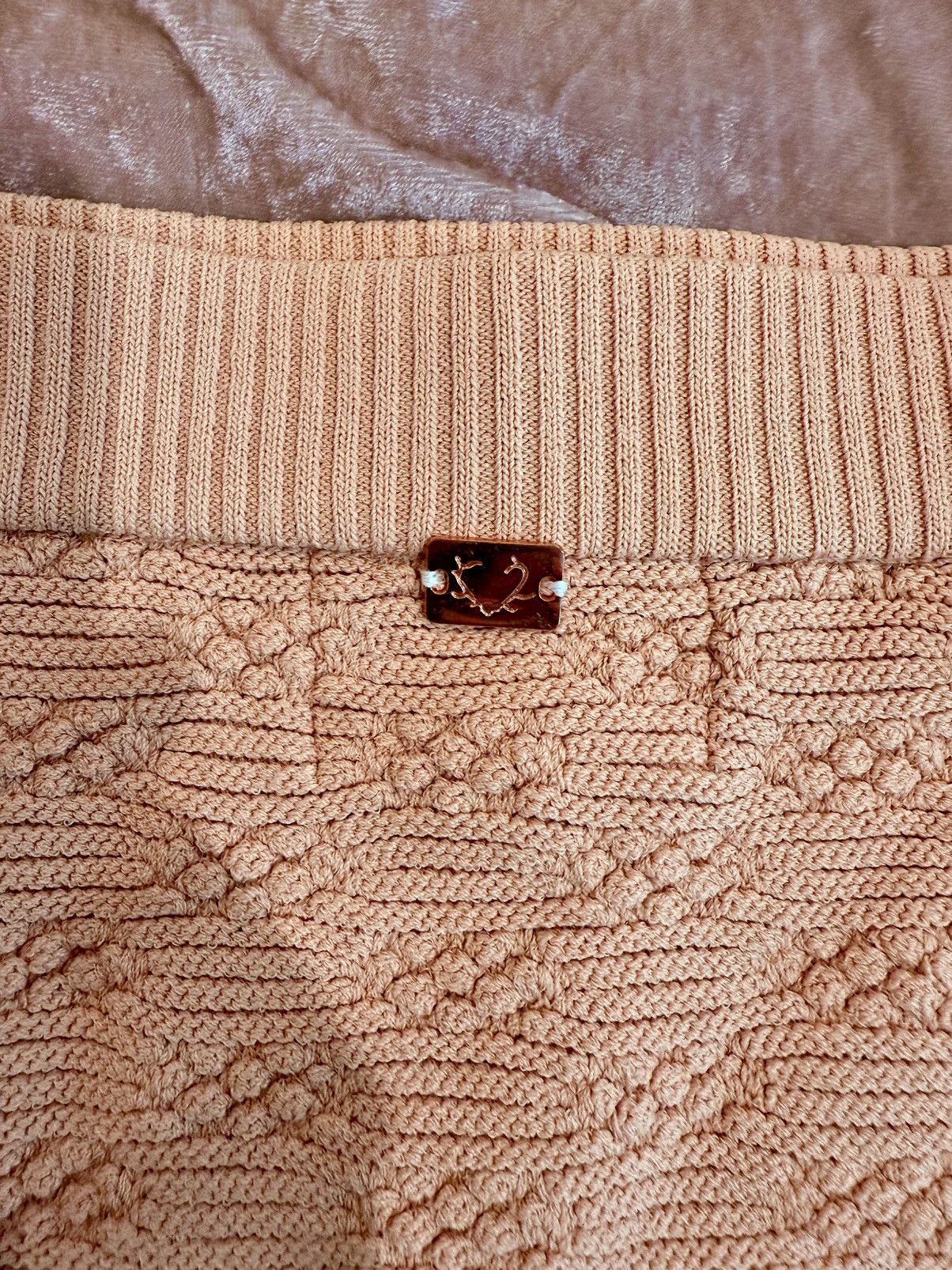 For Love & Lemons For Love and Lemons Camilla Knit Mini Skirt in Peach Size 25" / US 0 / IT 36 - 5 Thumbnail