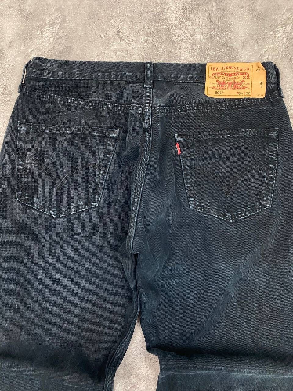 Levi's Levi's 501 Vintage Men Denim Jeans Black Straight Fit Size US 34 / EU 50 - 2 Thumbnail
