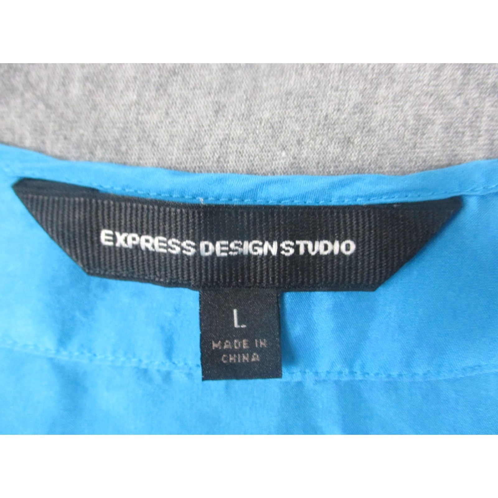 Express Express Design Studio Blouse Womens L Blue 100% Silk Scoop Neck 3/4 Sleeve Shirt Casual Size L / US 10 / IT 46 - 2 Thumbnail