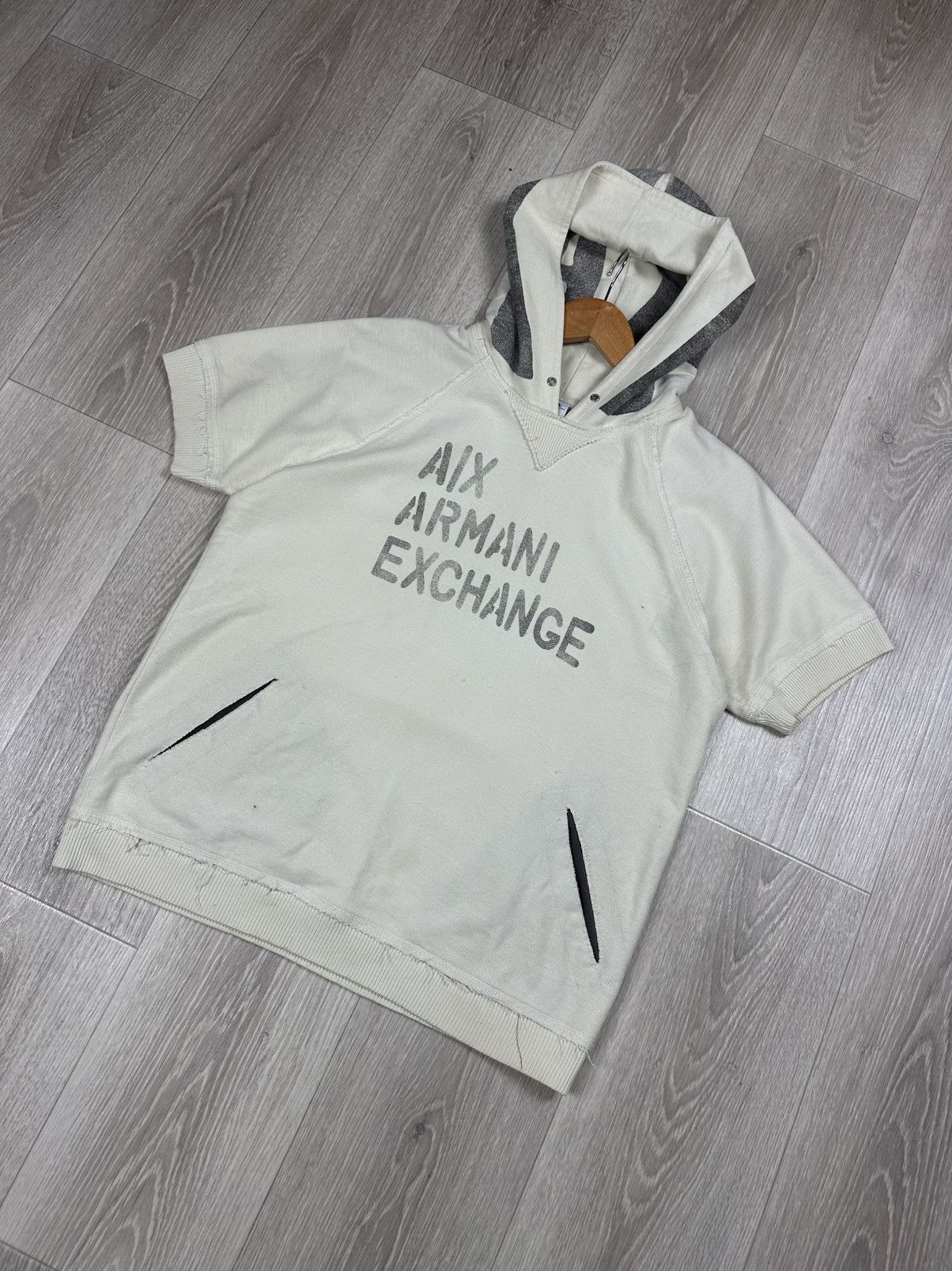 Armani × Armani Exchange × Vintage Vintage Armani Exchange Hoded Vest Size US L / EU 52-54 / 3 - 4 Thumbnail