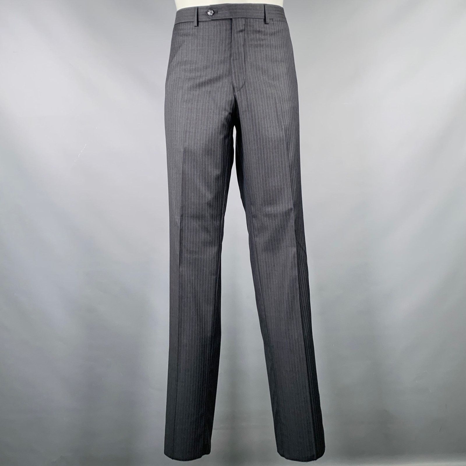 Other TAILO RED Grey Blue Pinstripe Wool Single Breasted Suit Size 40R - 7 Thumbnail
