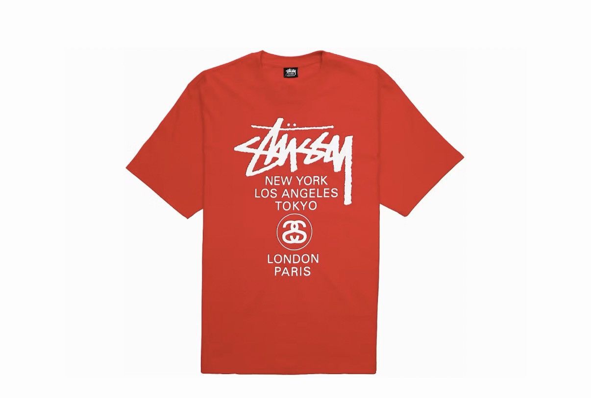 Stussy Stussy World Tour Tee, DARK RED Size US XL / EU 56 / 4 - 1 Preview