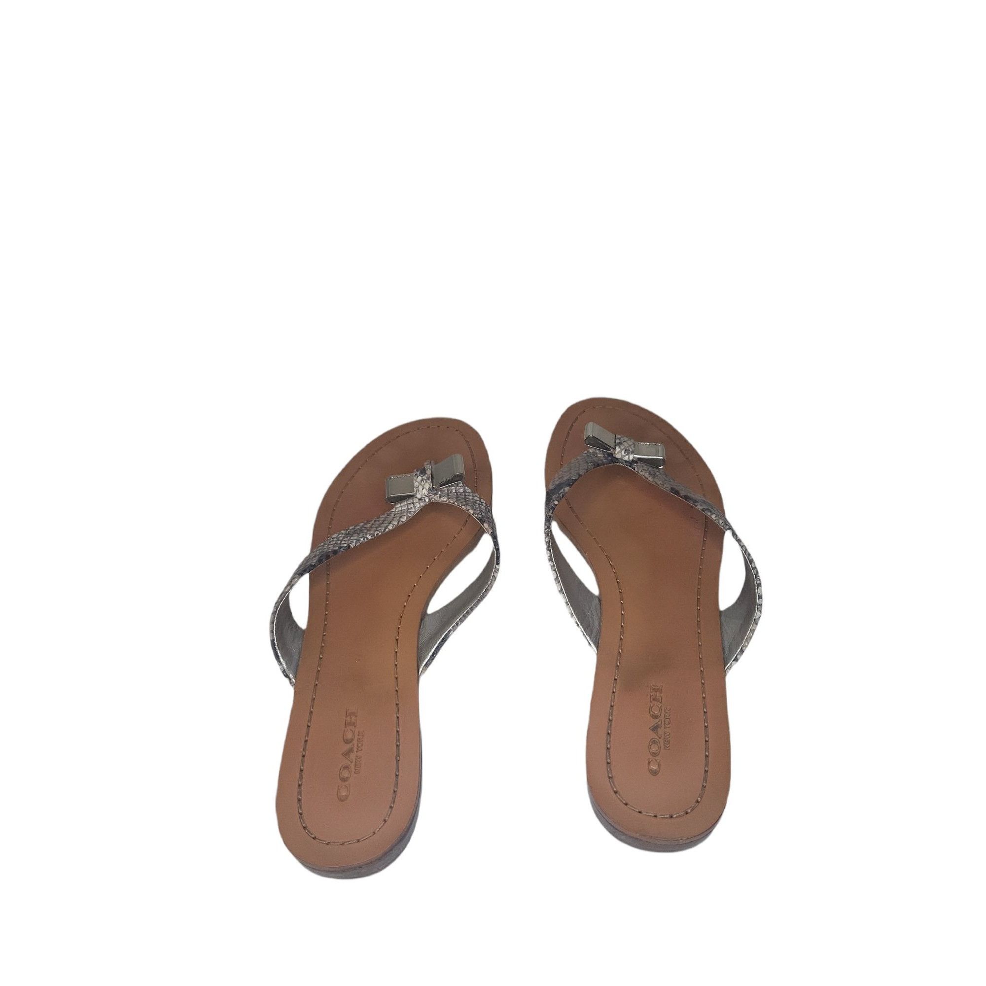 Coach Coach Sable Thong Sandals Women Sz 7.5 B Snakeskin Leather F Size US 7.5 / IT 37.5 - 4 Thumbnail