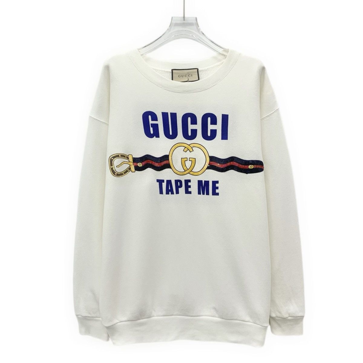Gucci Gucci White Logo Letter Printed Long Sleeve Sweatshirt K26WX Size US S / EU 44-46 / 1 - 1 Thumbnail