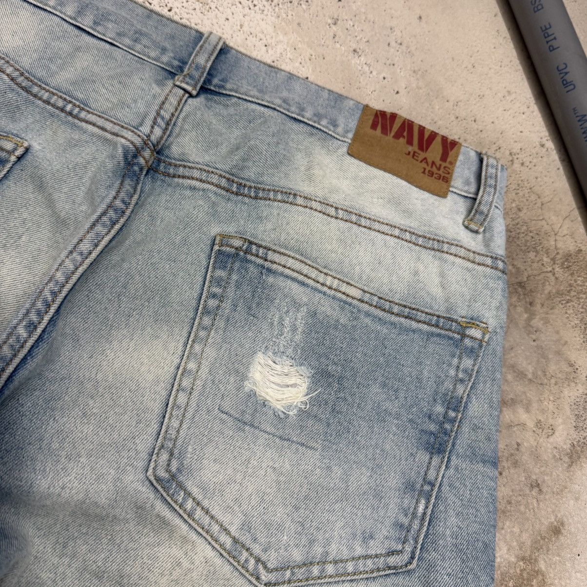 Japanese Brand Navi Distressed Lightwash Denim Pants Size US 33 - 14 Thumbnail