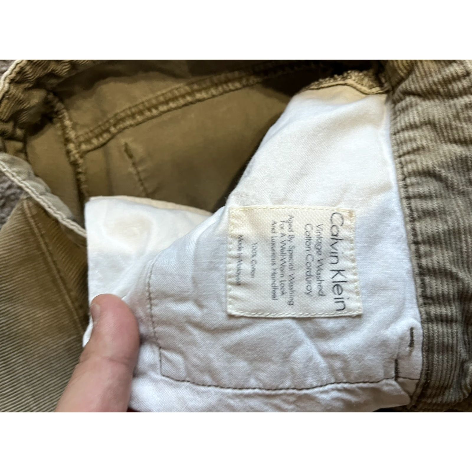 Calvin Klein Calvin Klein Chino Pants Mens 32x25 Brown Corduroy Straight Leg Classic Size US 32 / EU 48 - 6 Thumbnail