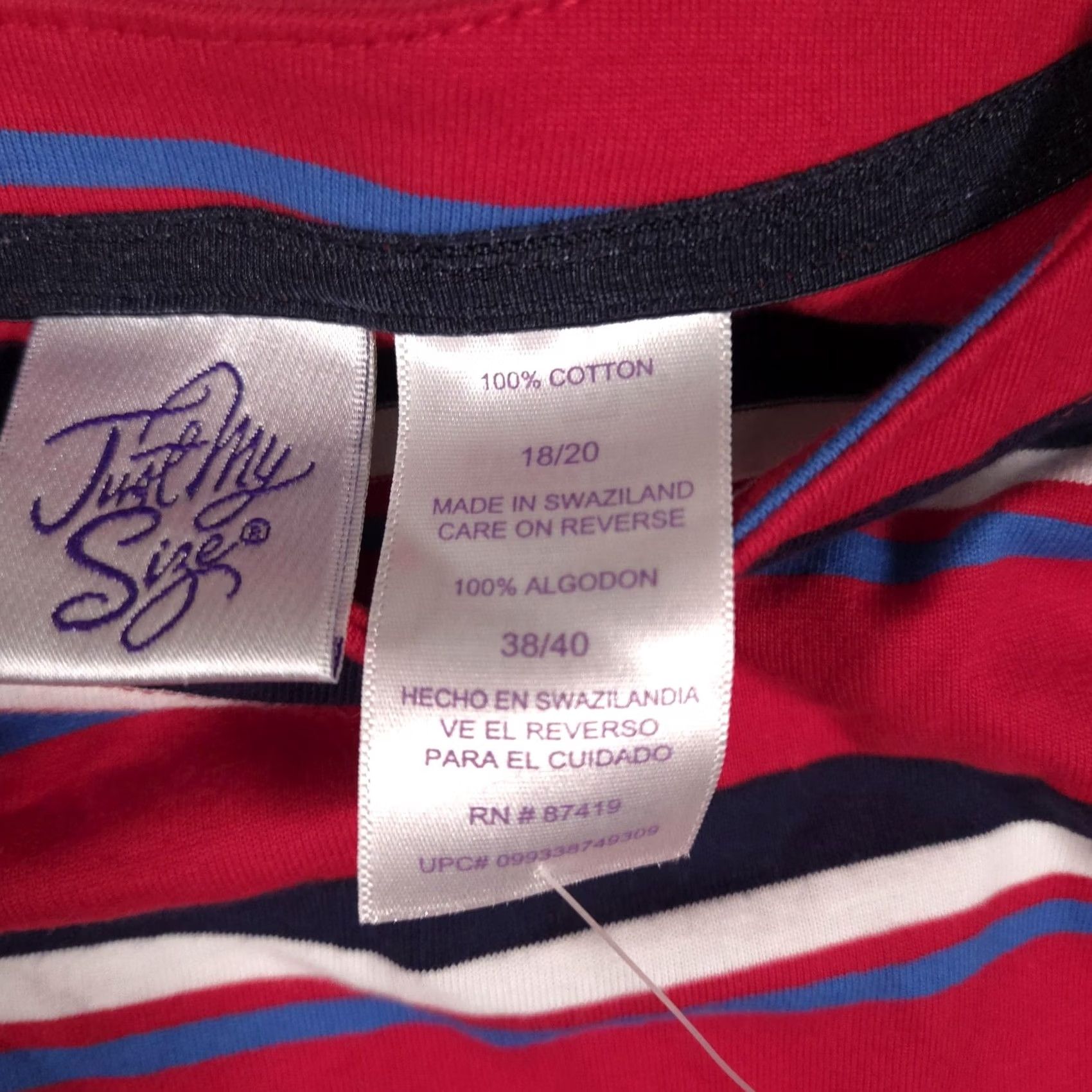 Vintage Just My Size Shirt Womens 18/20 Red Striped 3/4 Sleeve Boat Neck JMS Shirt Women Plus Size Red Striped 3/4 Sleeve Boat Neck JMS Size XXL / US 16-18 / IT 52-54 - 5 Thumbnail