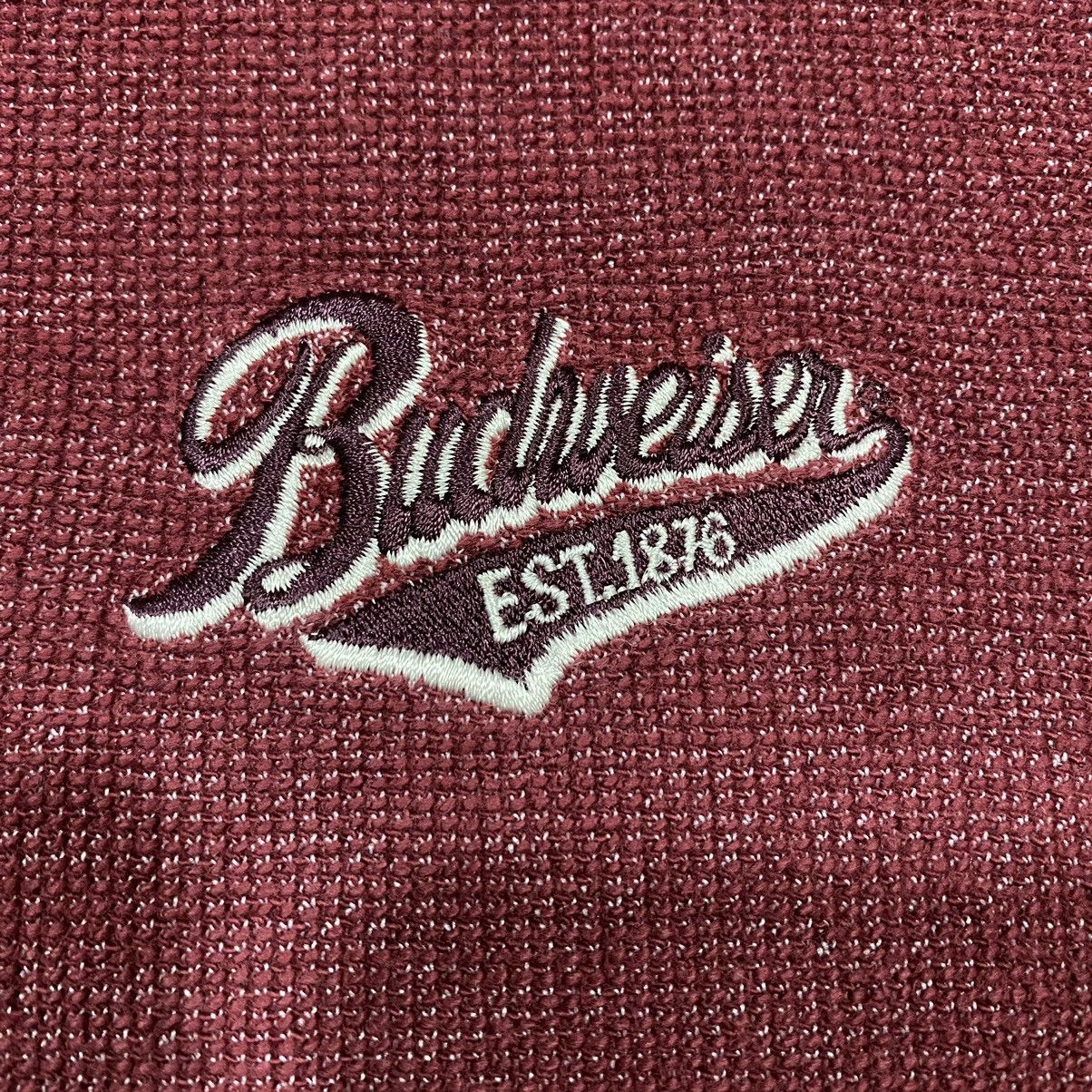 Budweiser × Vintage Vintage BUDWEISER Small Embroidered Logo Sweatshirt Size US XL / EU 56 / 4 - 4 Thumbnail