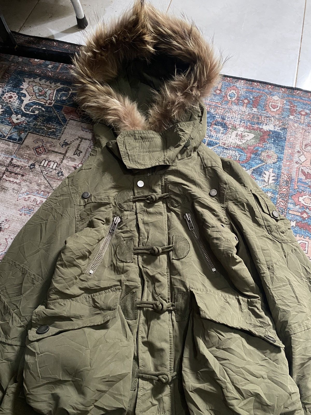 SLY 🔥FREE SHIPPING🔥SLY Raccoon Fur Hooded Cargo Jacket Size M / US 6-8 / IT 42-44 - 2 Thumbnail