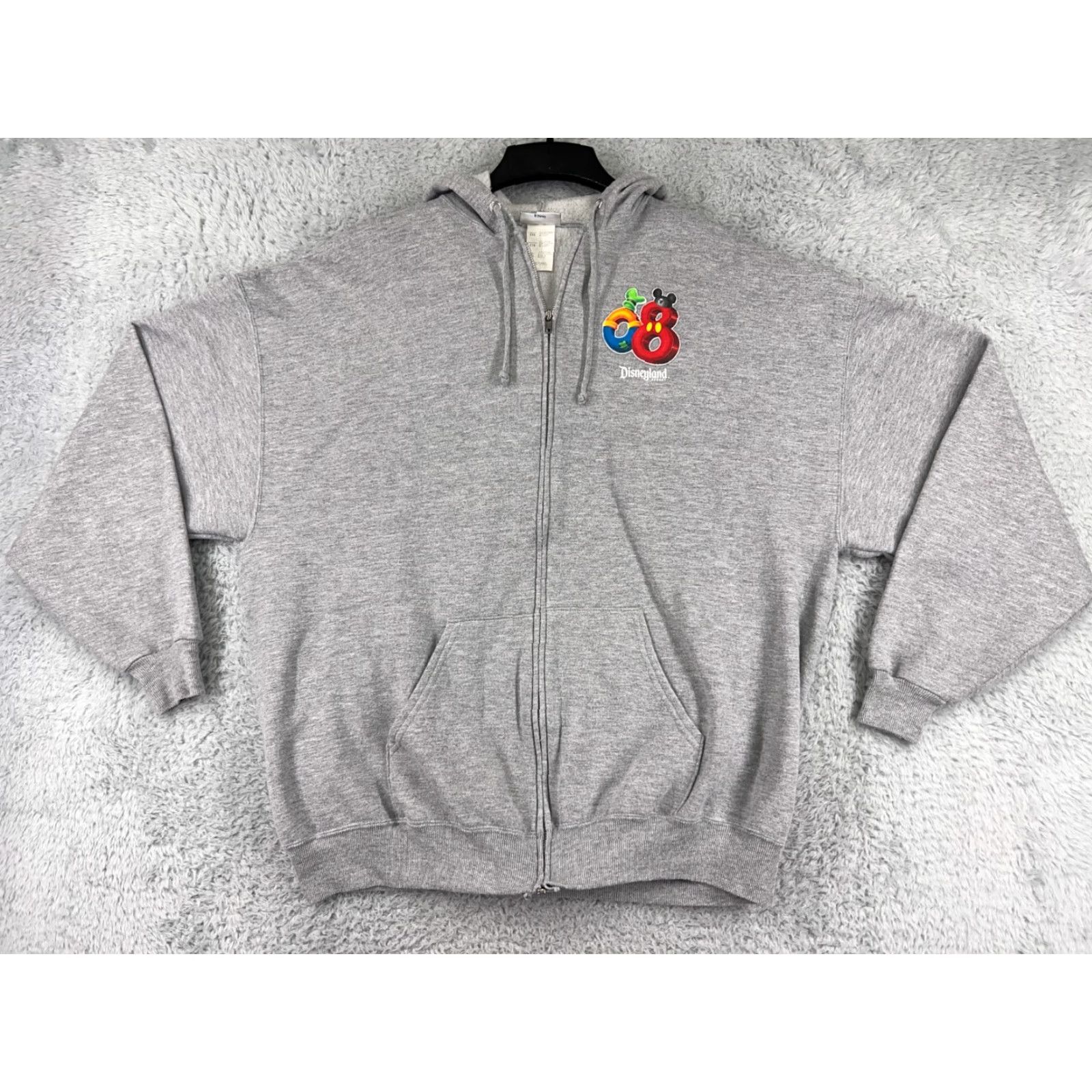 Disney Disney Hoodie Womens 2XL Gray Full Zip Pockets Mickey Donald Goofy Pluto Cartoon Logo Shirt History 2008 Resort Outdoors Mens Woman Girls Size XXL / US 16-18 / IT 52-54 - 2 Thumbnail
