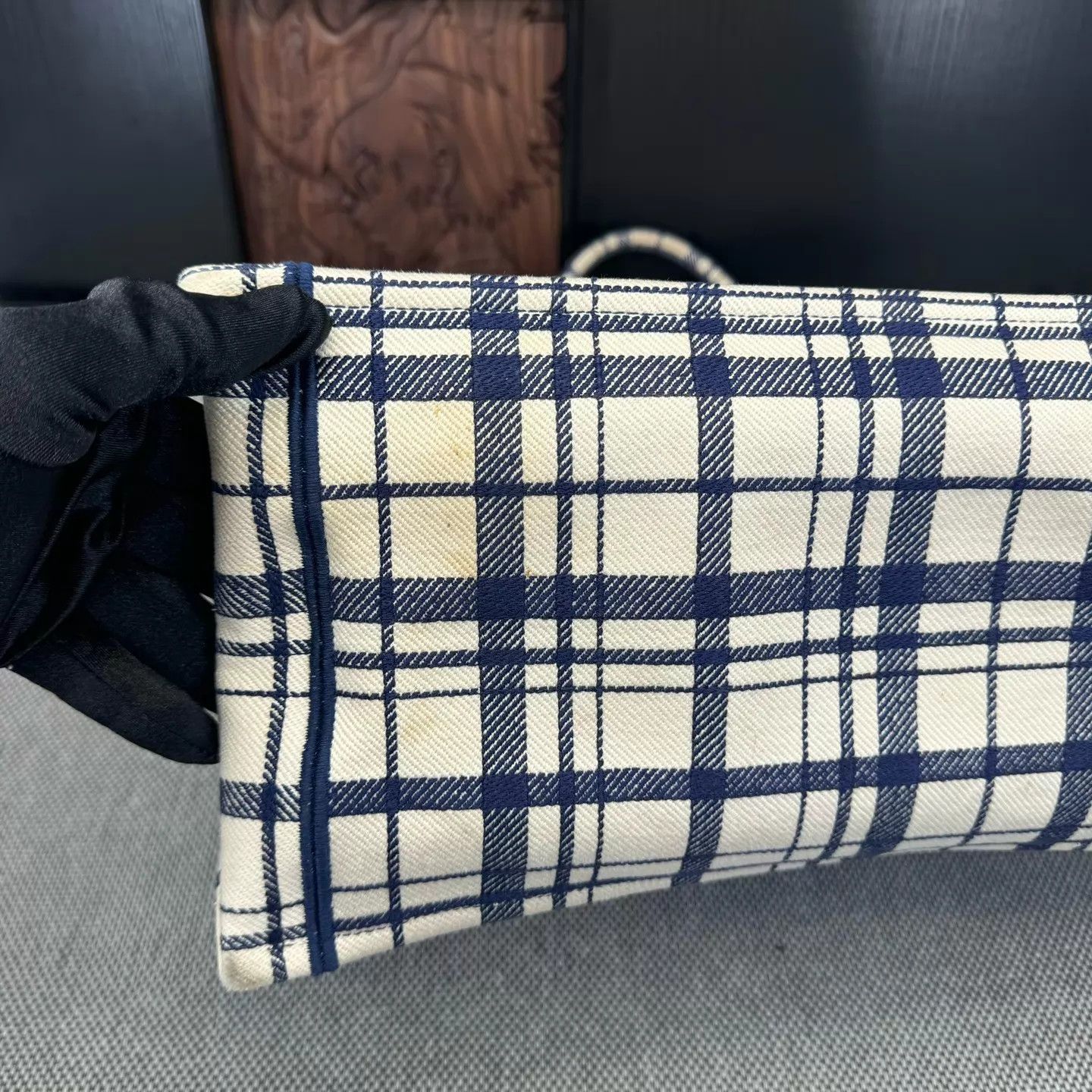 Dior Dior Book Tote Blue White Gingham Large Stained Size ONE SIZE - 8 Thumbnail